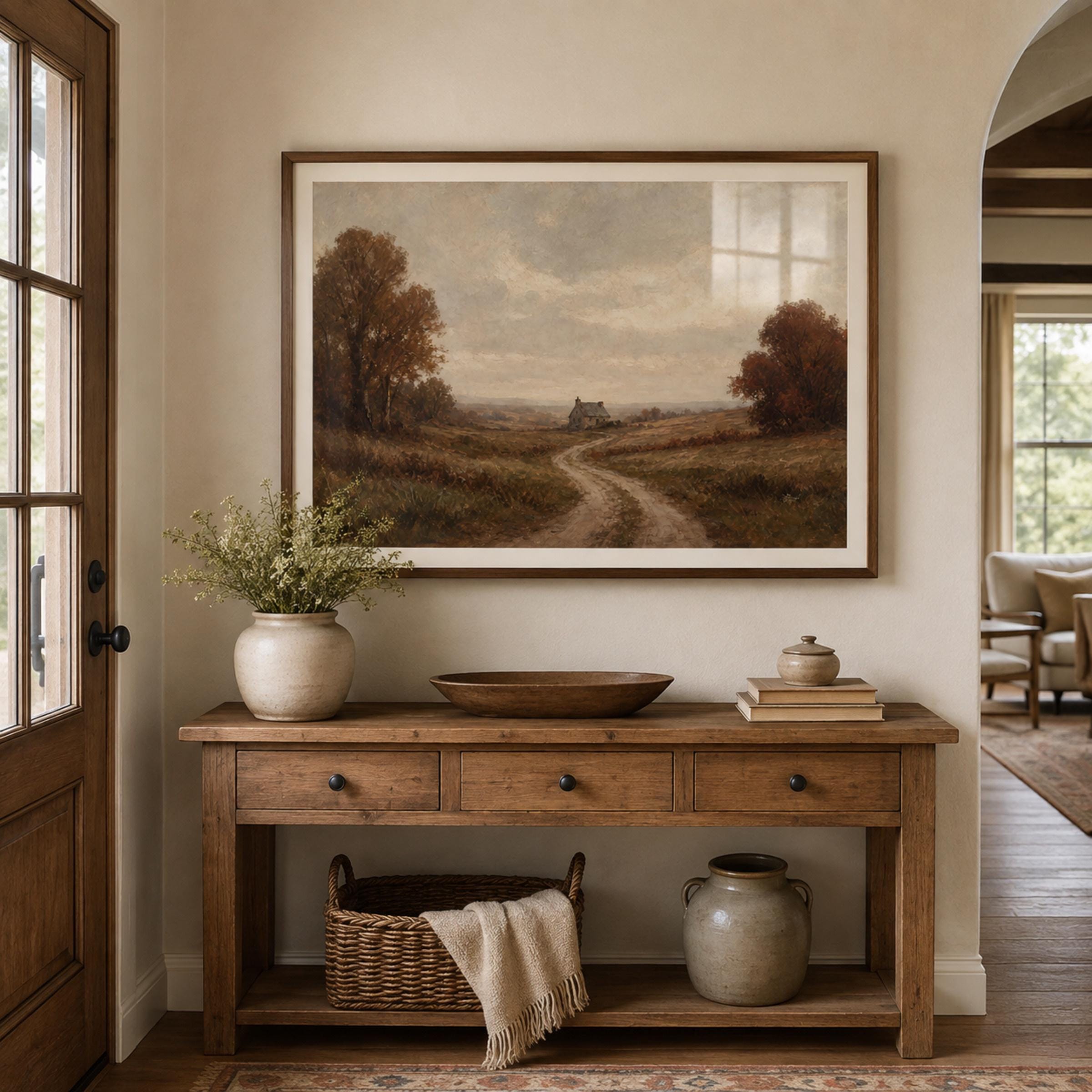 Fall Landscape Wall Art | Rustic Country Road Print | Autumn Printable Digital Download — image 2