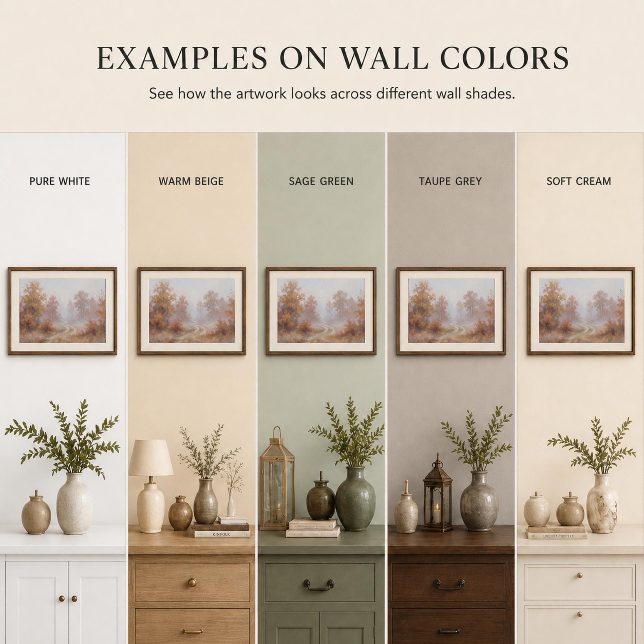 Misty Autumn Path Print, Soft Fall Landscape Wall Art, Rustic Fall Decor (Digital Download) — image 8