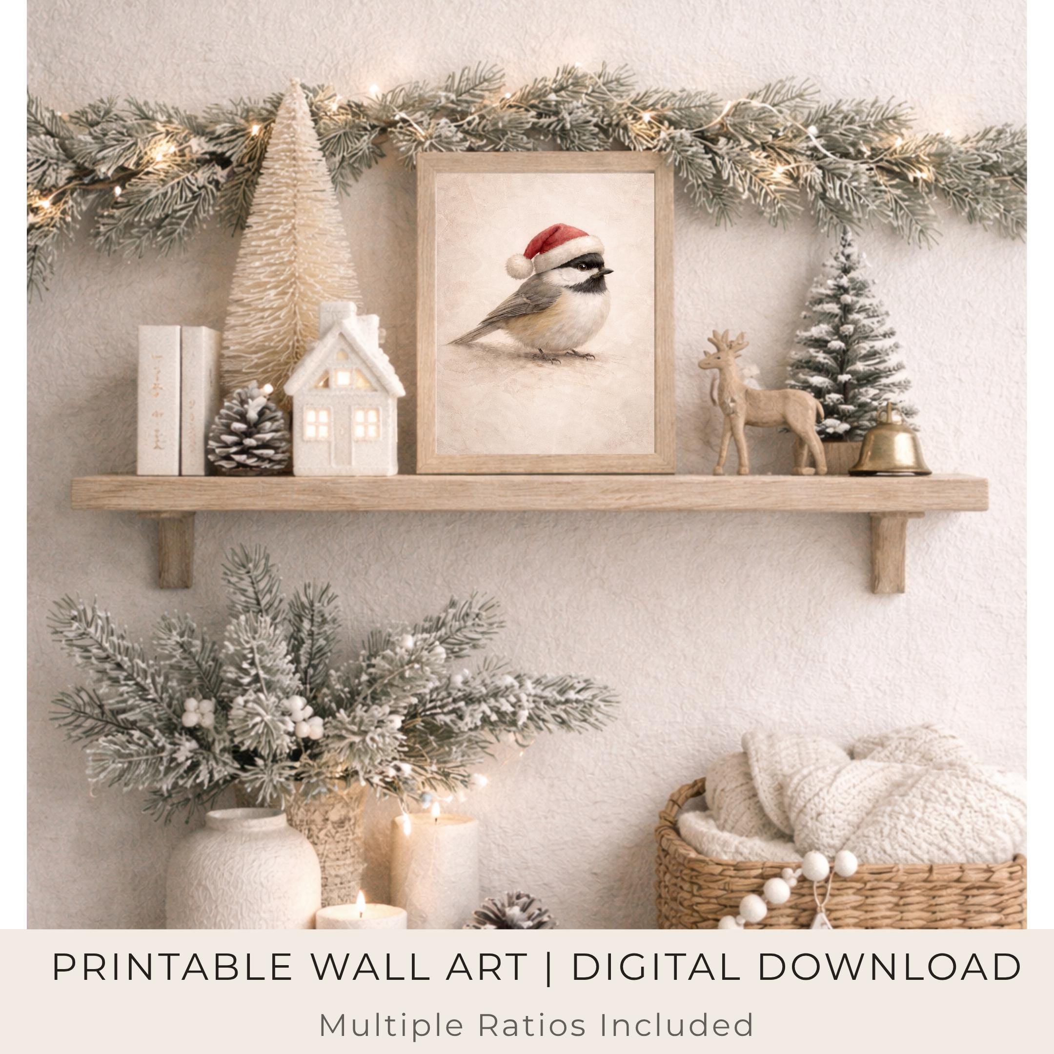Christmas Chickadee in a Red Hat — image 4