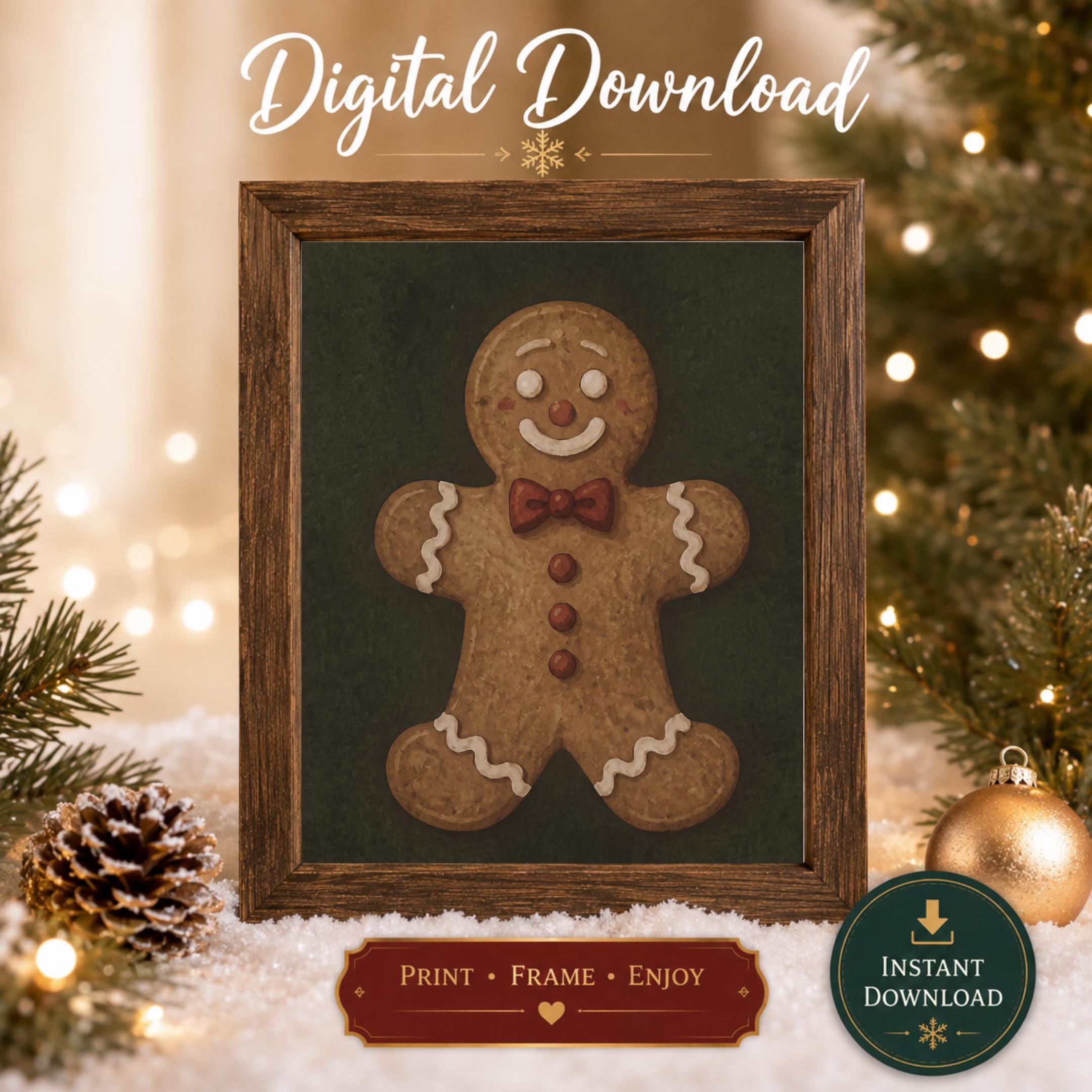 Smiling Gingerbread Christmas Cookie