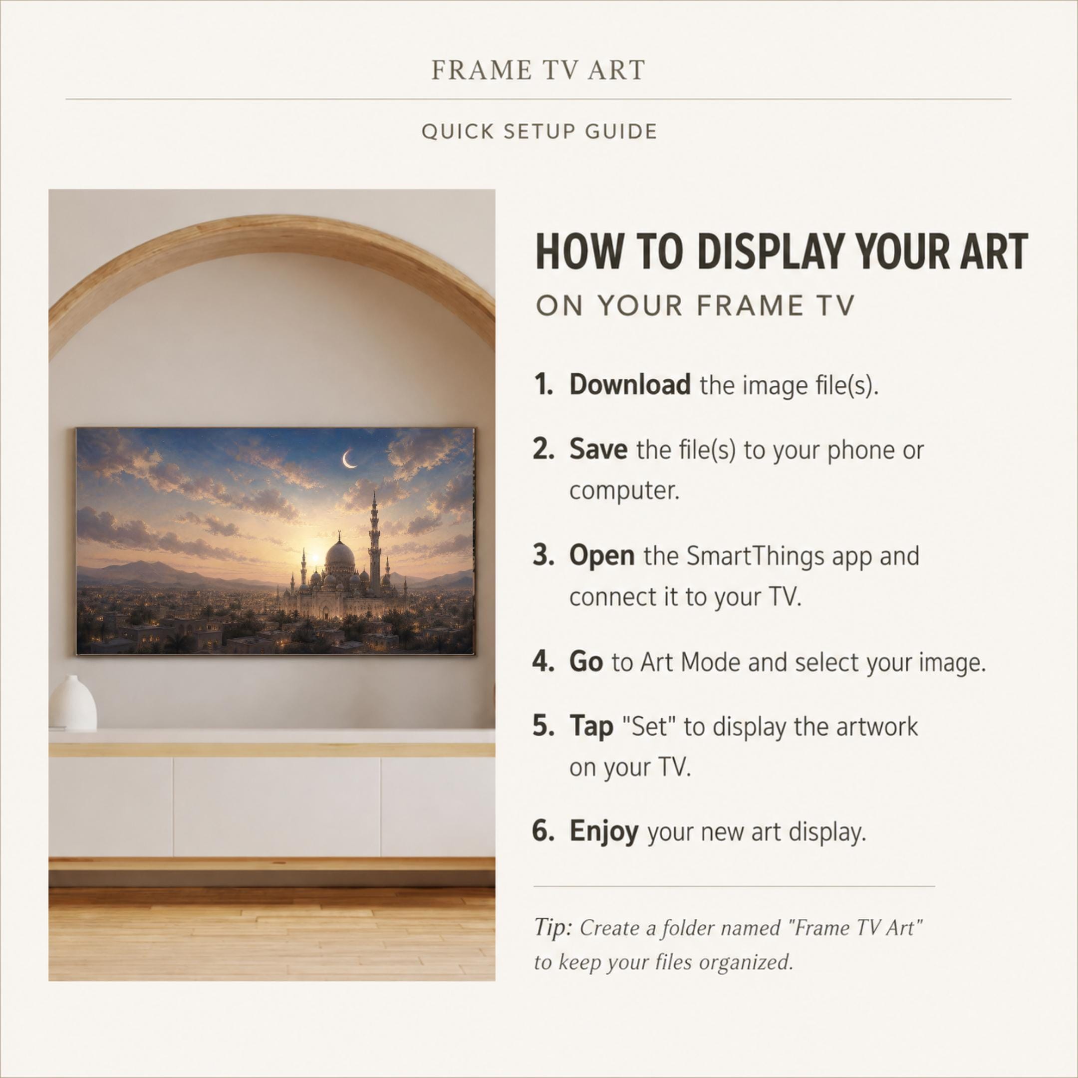 Islamic Mosque Frame TV Art, Crescent Moon Sunset for Samsung The Frame (Digital Download) — image 9