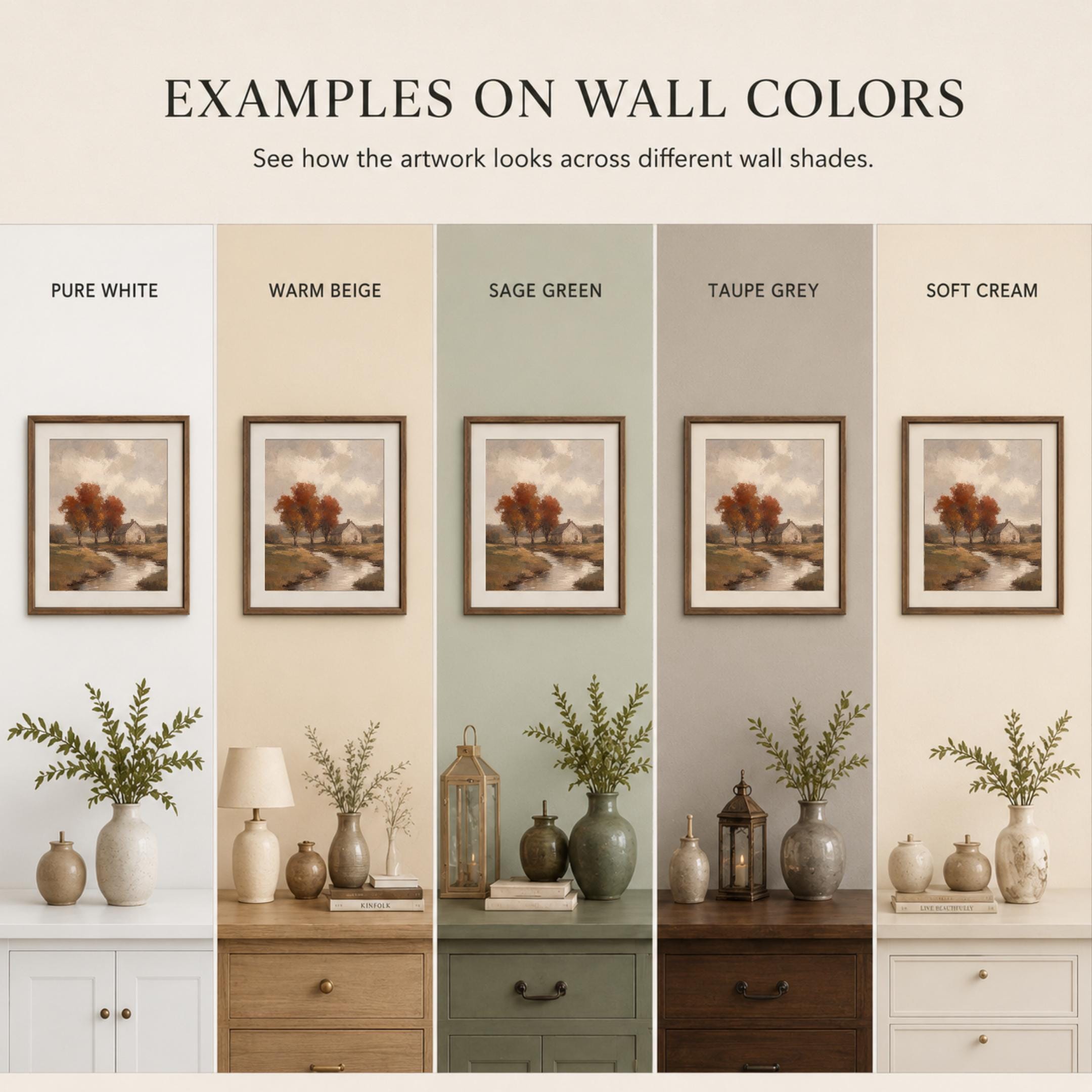 Fall Cottage Printable Wall Art, Autumn Creek Landscape Rustic Farmhouse Digital Download — image 10