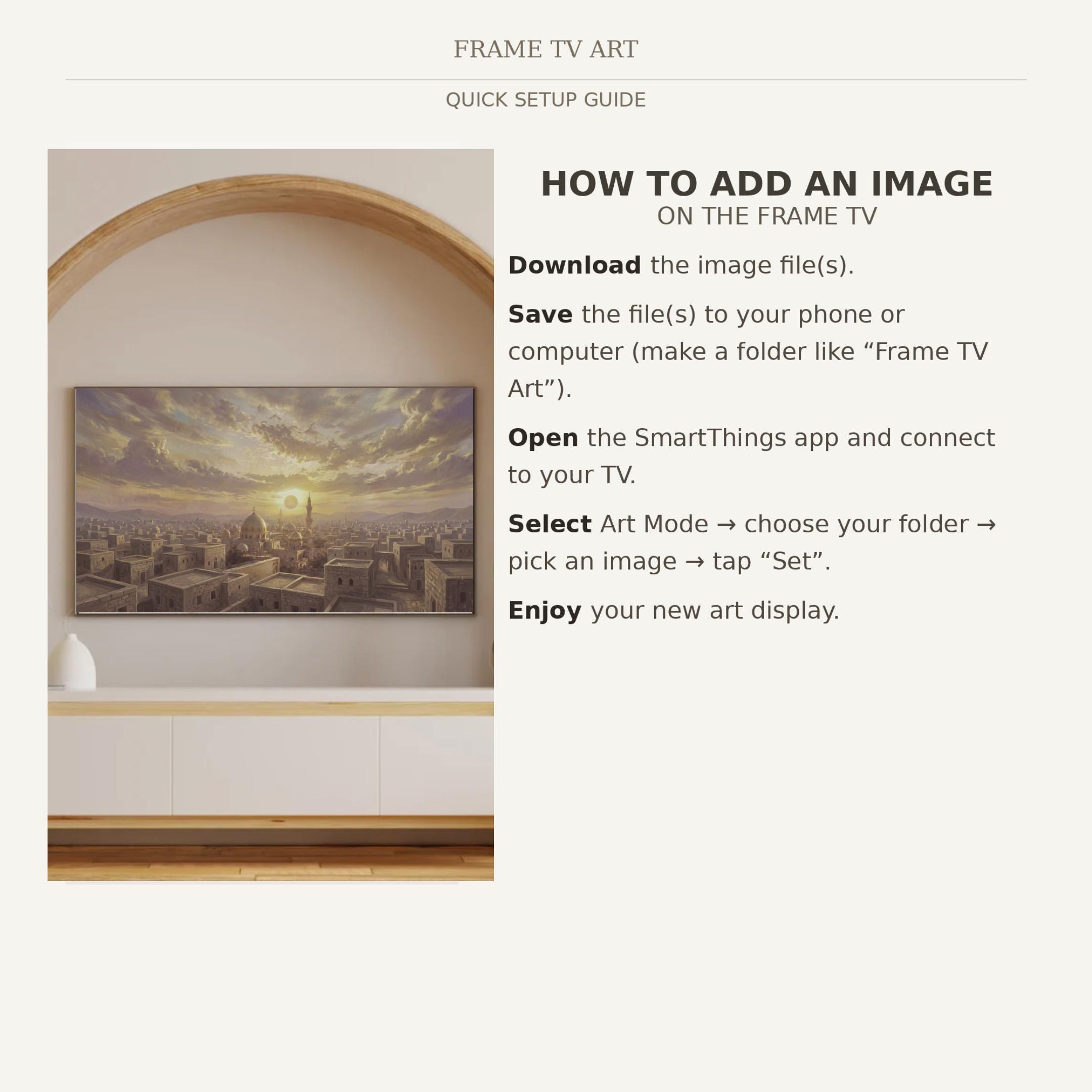 Islamic Sunset Cityscape Frame TV Art, Golden Skyline Art Mode Decor (Digital Download) — image 7