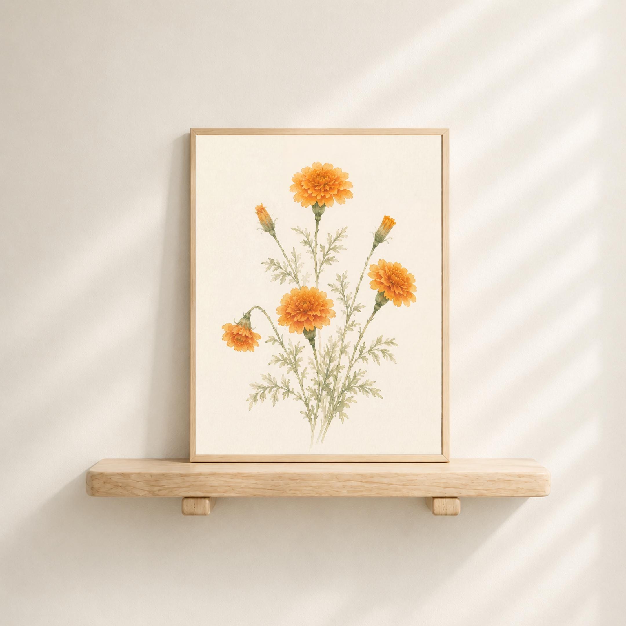 Birth Month Flower Set of 12 Prints | Minimal Botanical Printable Wall Art Digital Download — image 10