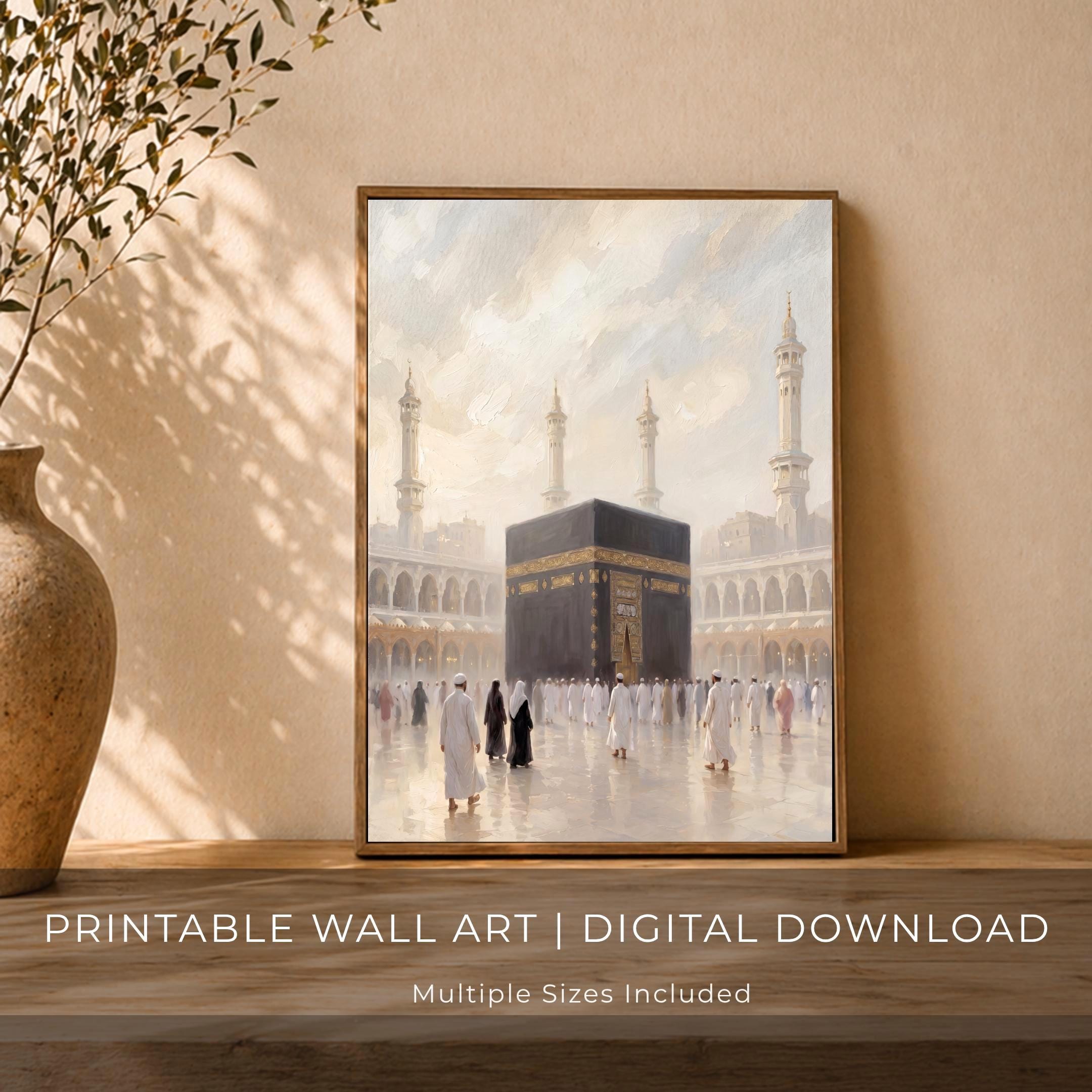 The Kaaba in a Soft Courtyard Glow