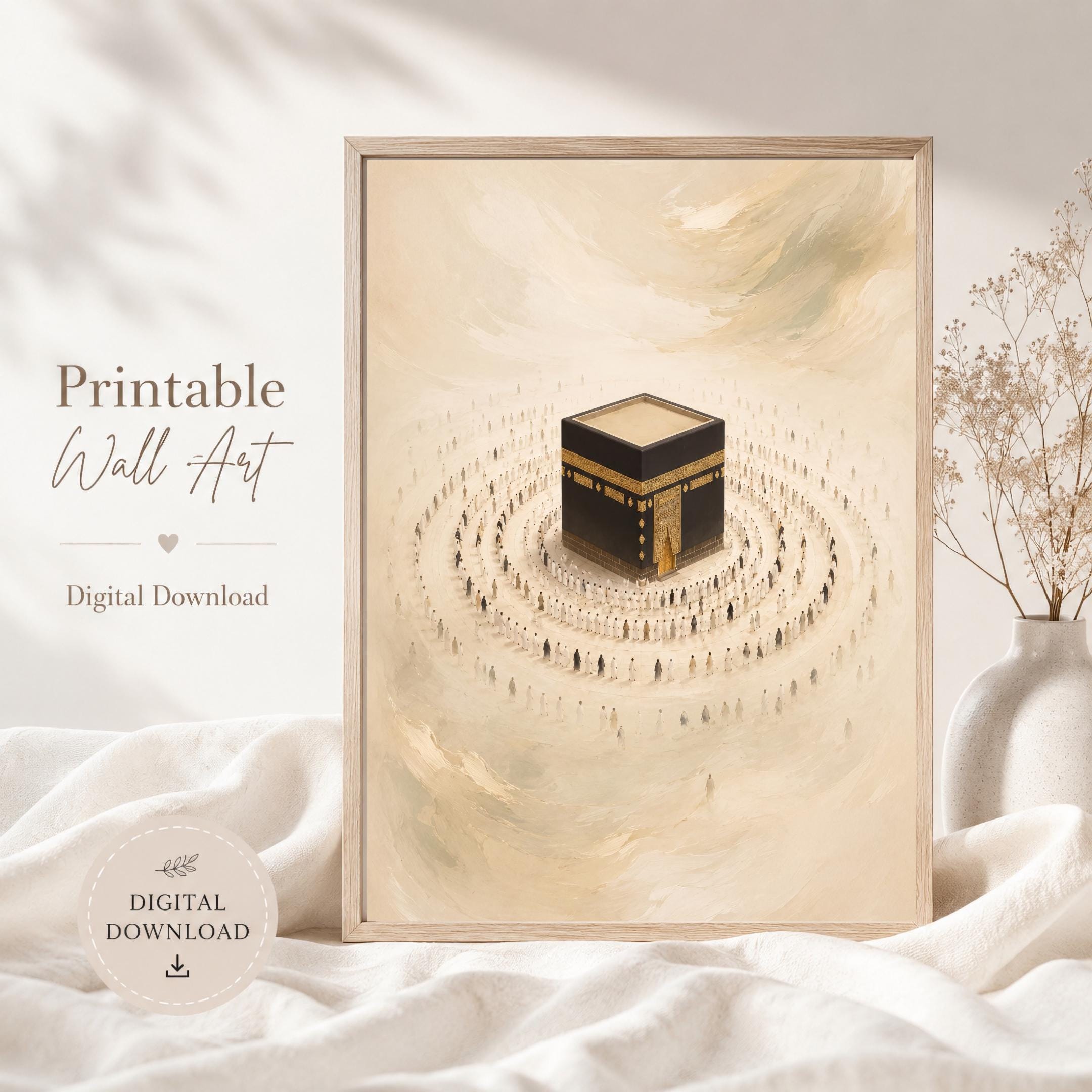 Kaaba Wall Art Printable, Islamic Mecca, Minimalist Neutral Prayer Room Muslim Decor (Digital Download) — image 6