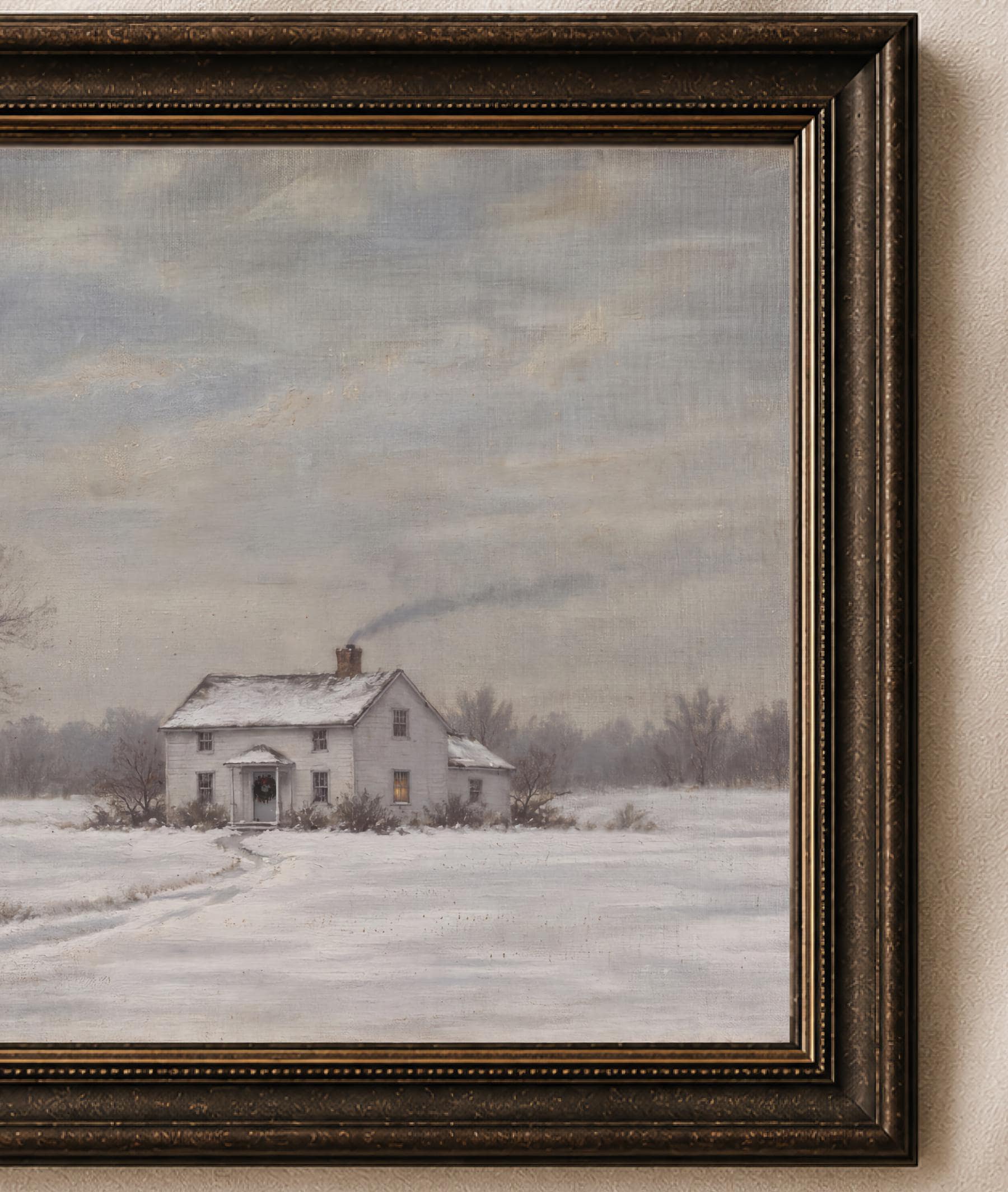 White Farmhouse in the Snow — image 2