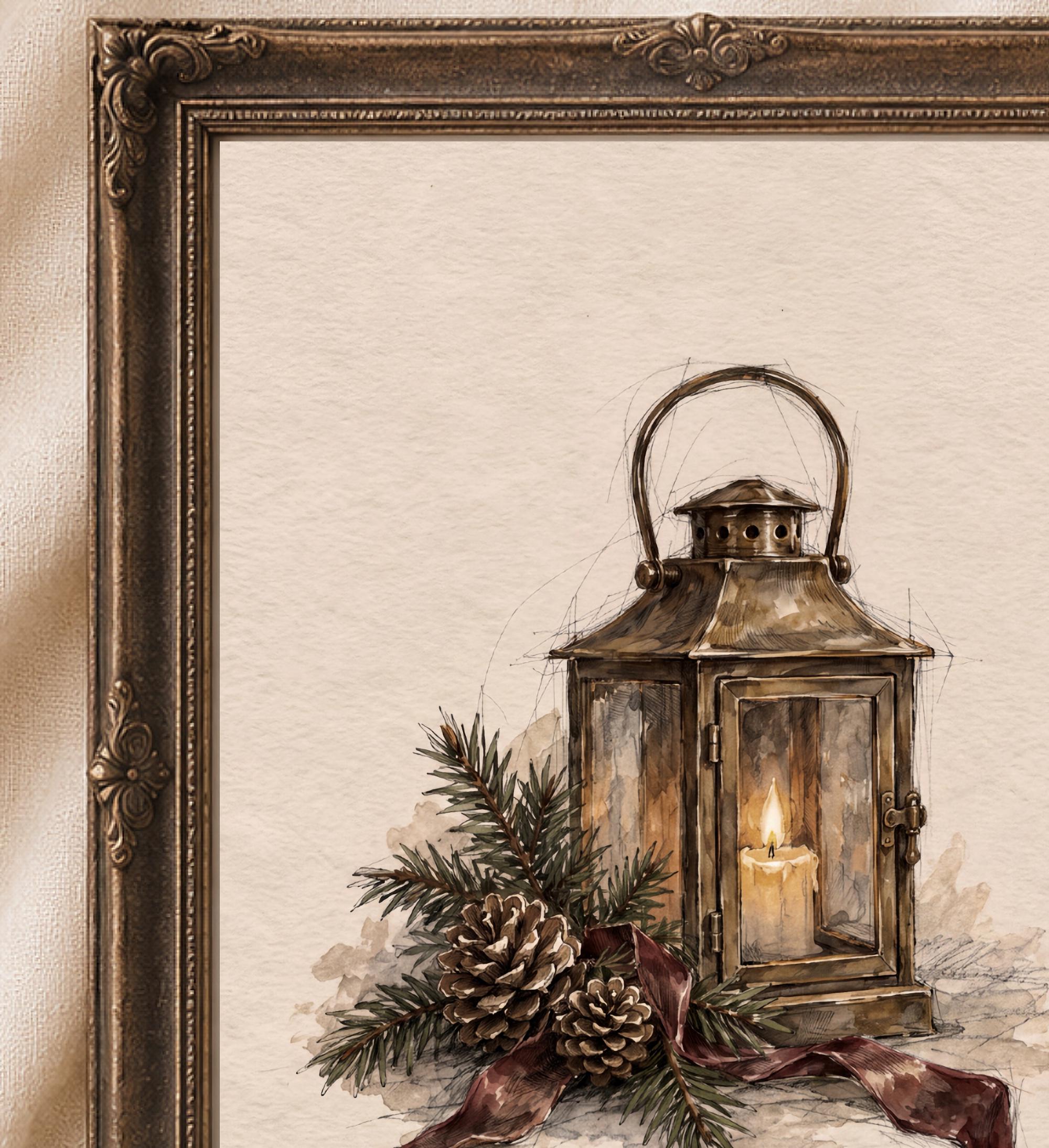 Christmas Lantern & Evergreen — image 2