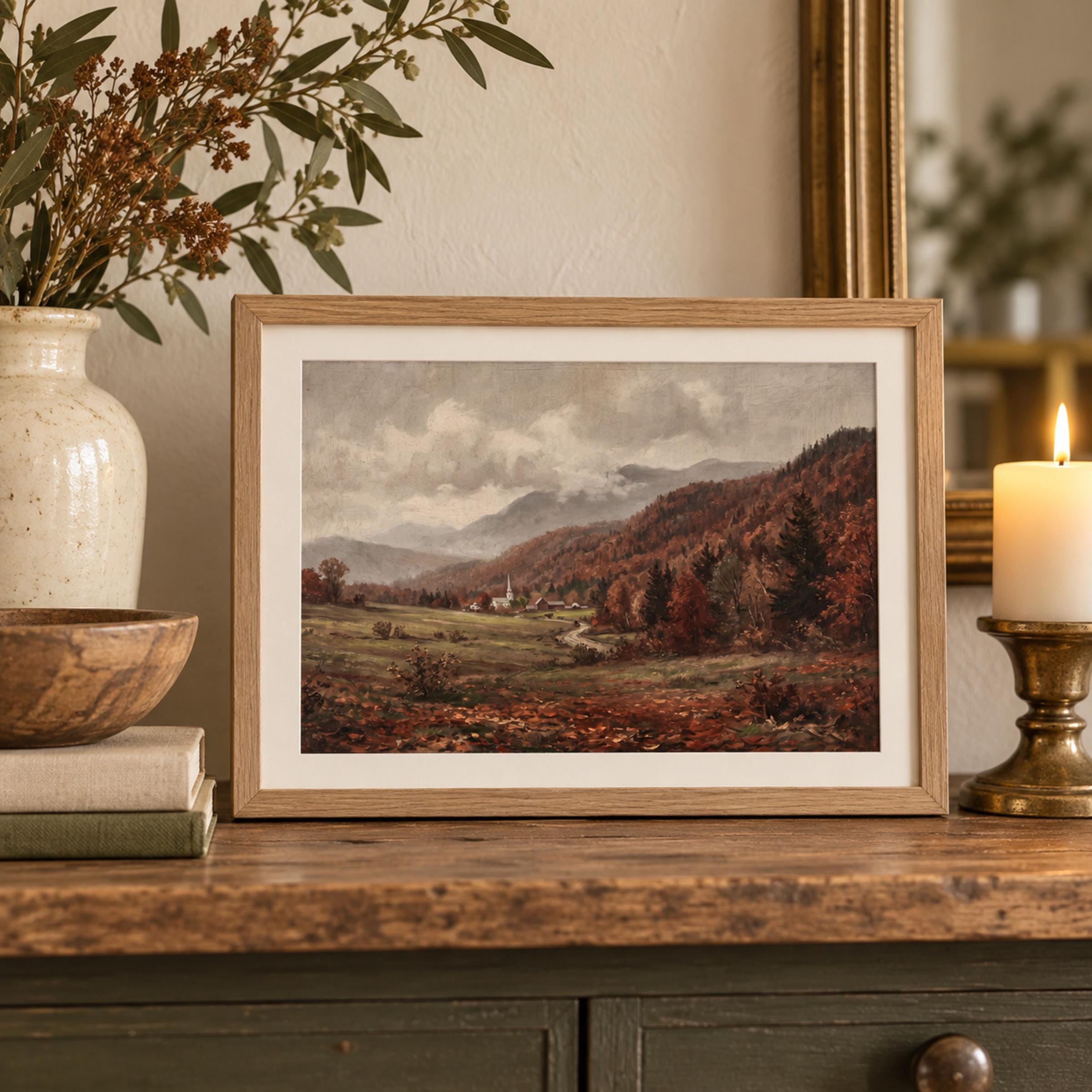 Stowe Vermont Fall Wall Art Print | New England Autumn Landscape Inspired | Vintage Digital Download — image 5