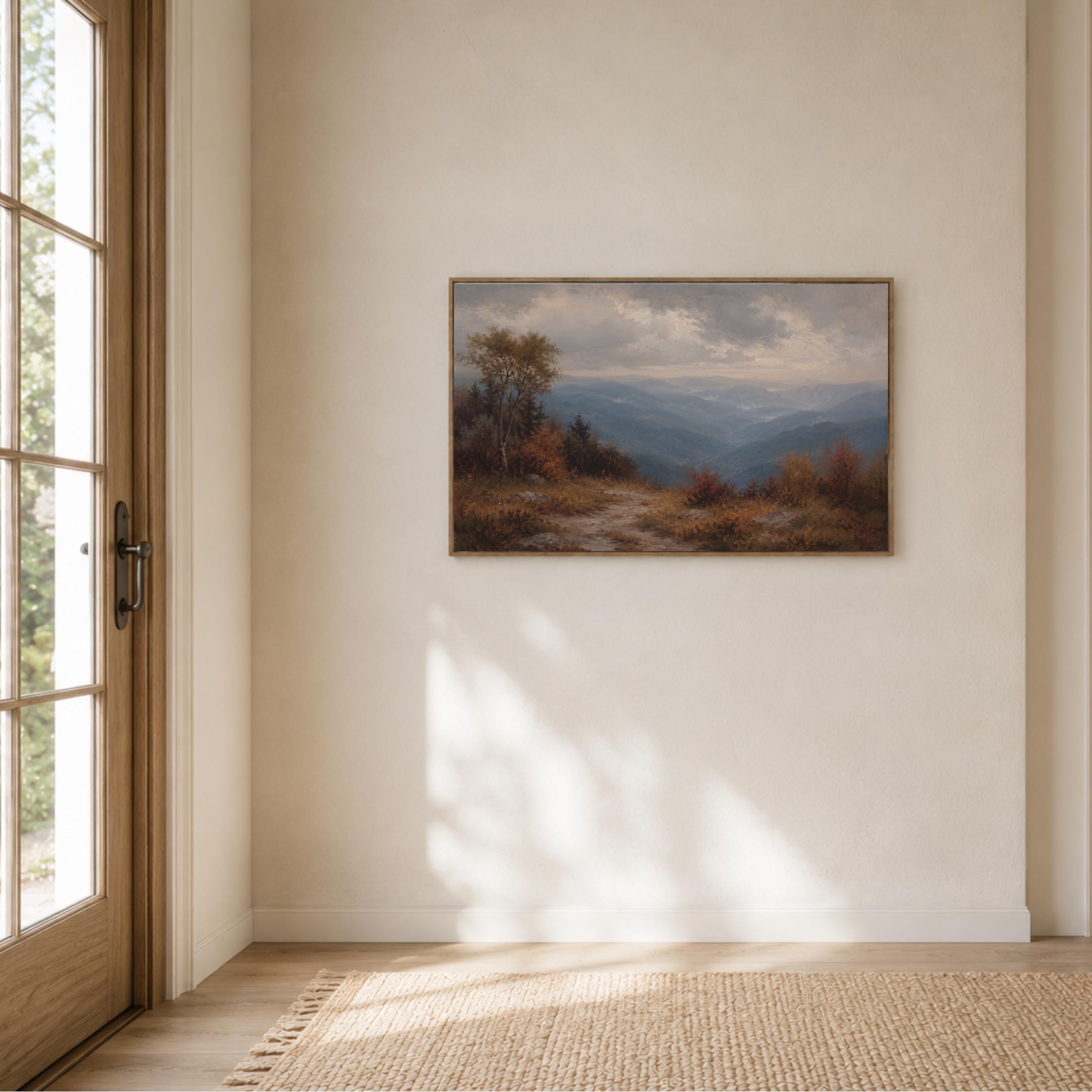 Fall Mountain Wall Art | Blue Ridge Inspired Landscape Print | Moody Vintage Nature Digital Download — image 7