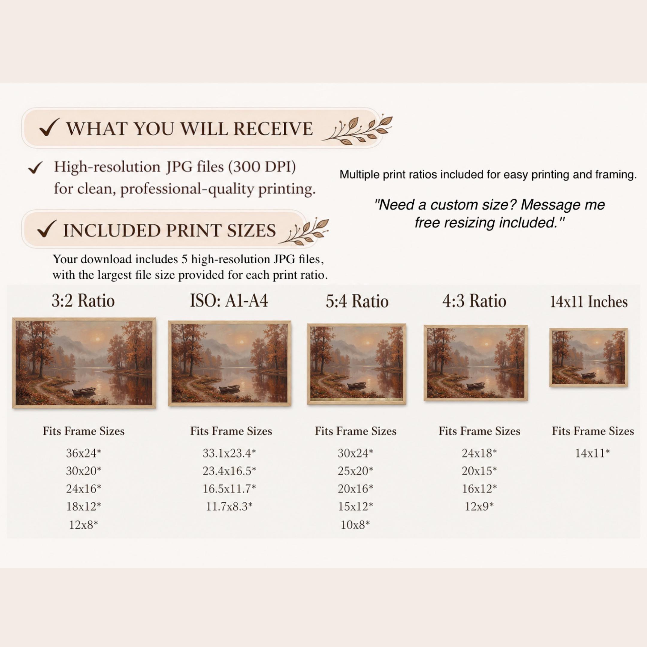 Moody Fall Landscape Wall Art, Autumn Landscape Print, Rustic Cabin Decor  (Digital Download) — image 9
