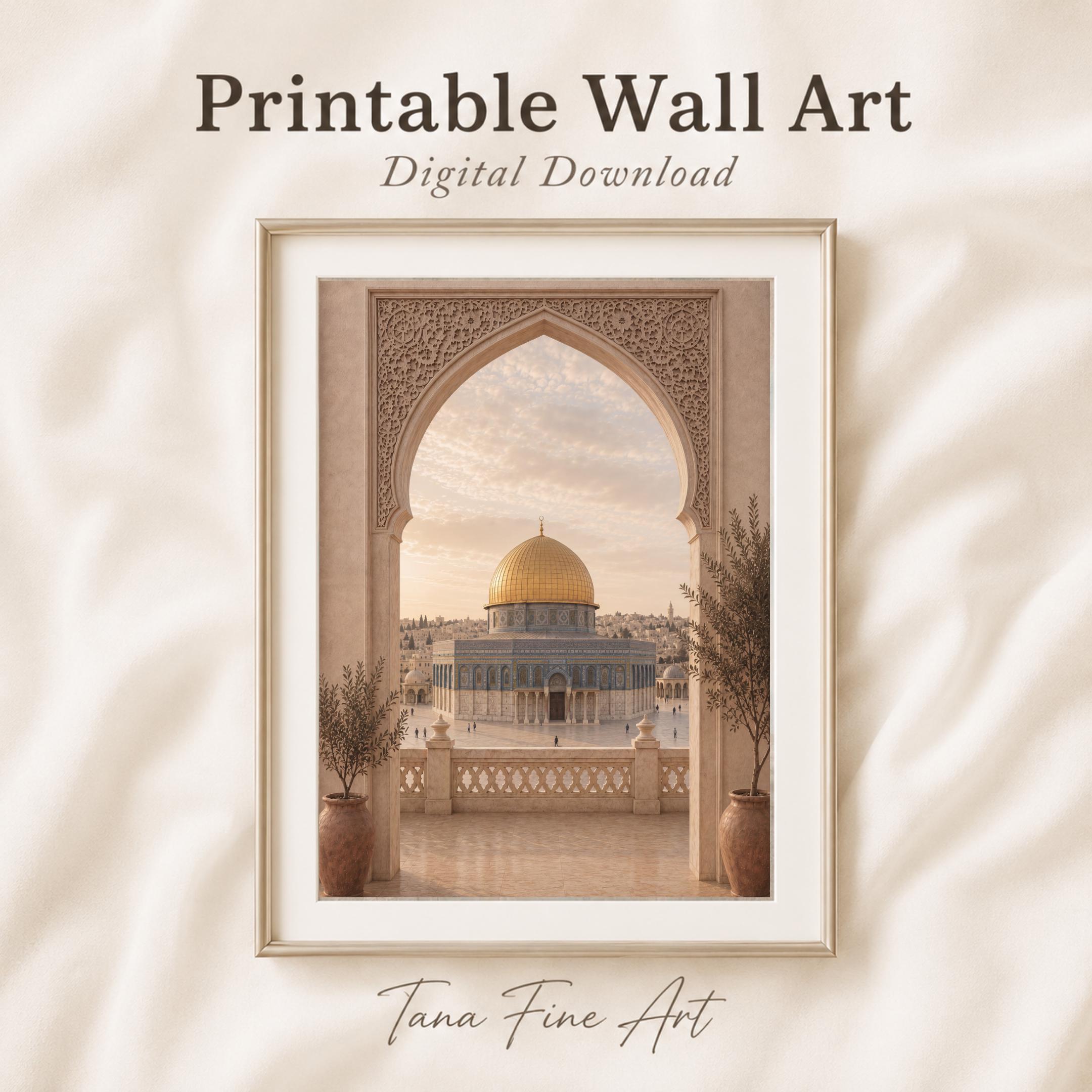 Golden Dome through a Patterned Arch — image 9