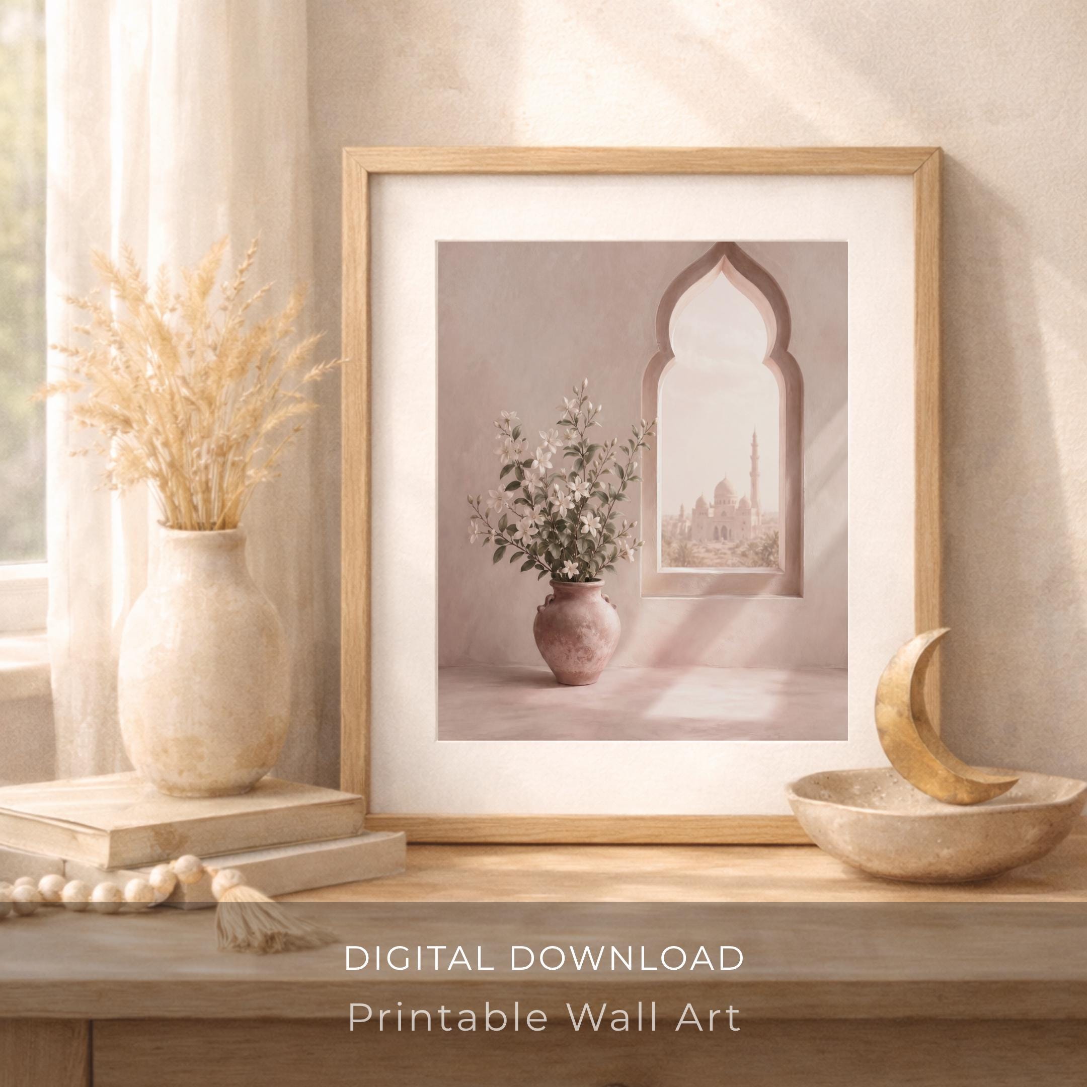 White Blossoms beside the Arch Window — image 3