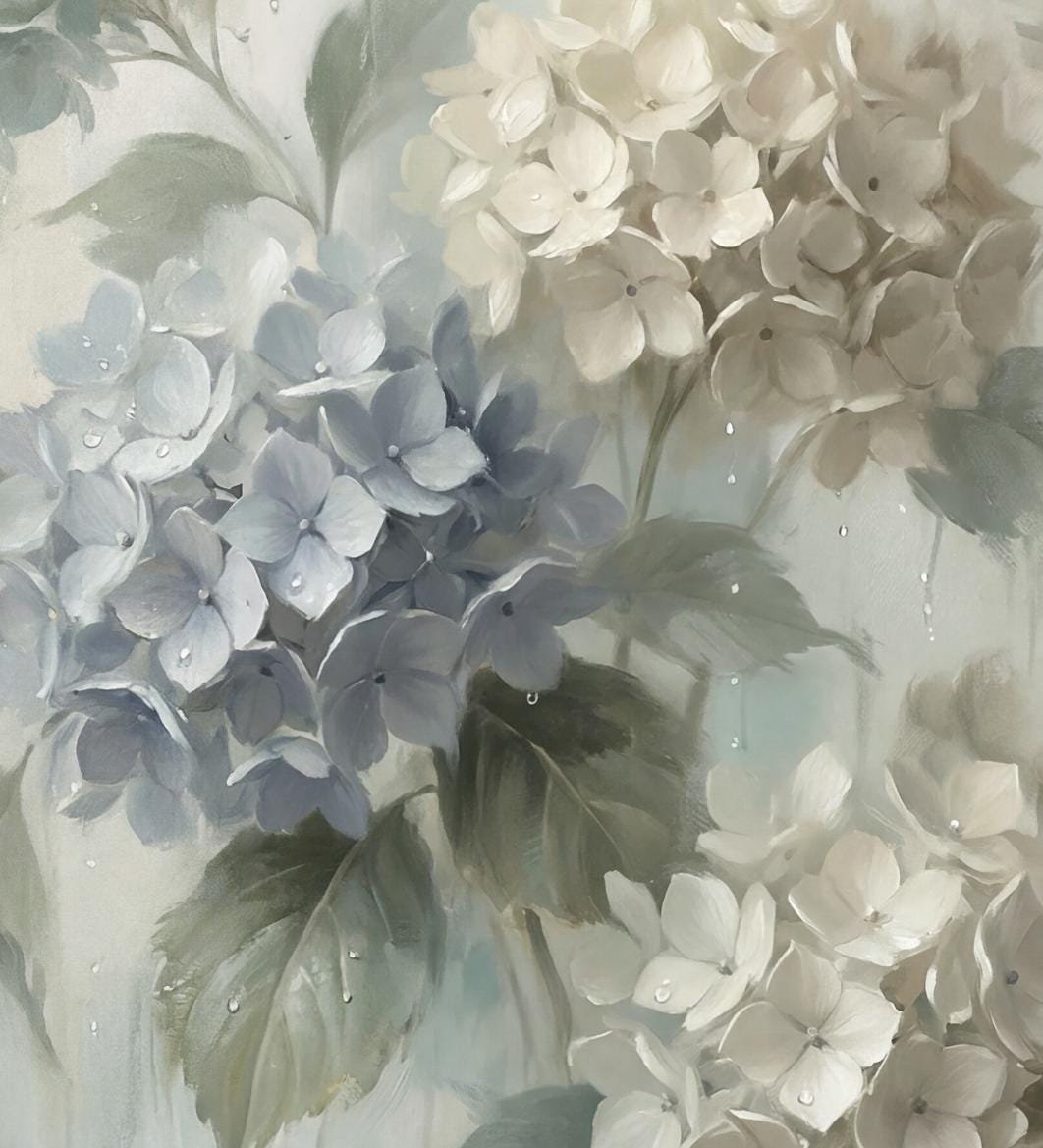 Blue Hydrangea Wall Art Printable | Neutral Floral Soft Botanical Decor (Digital Download) — image 9