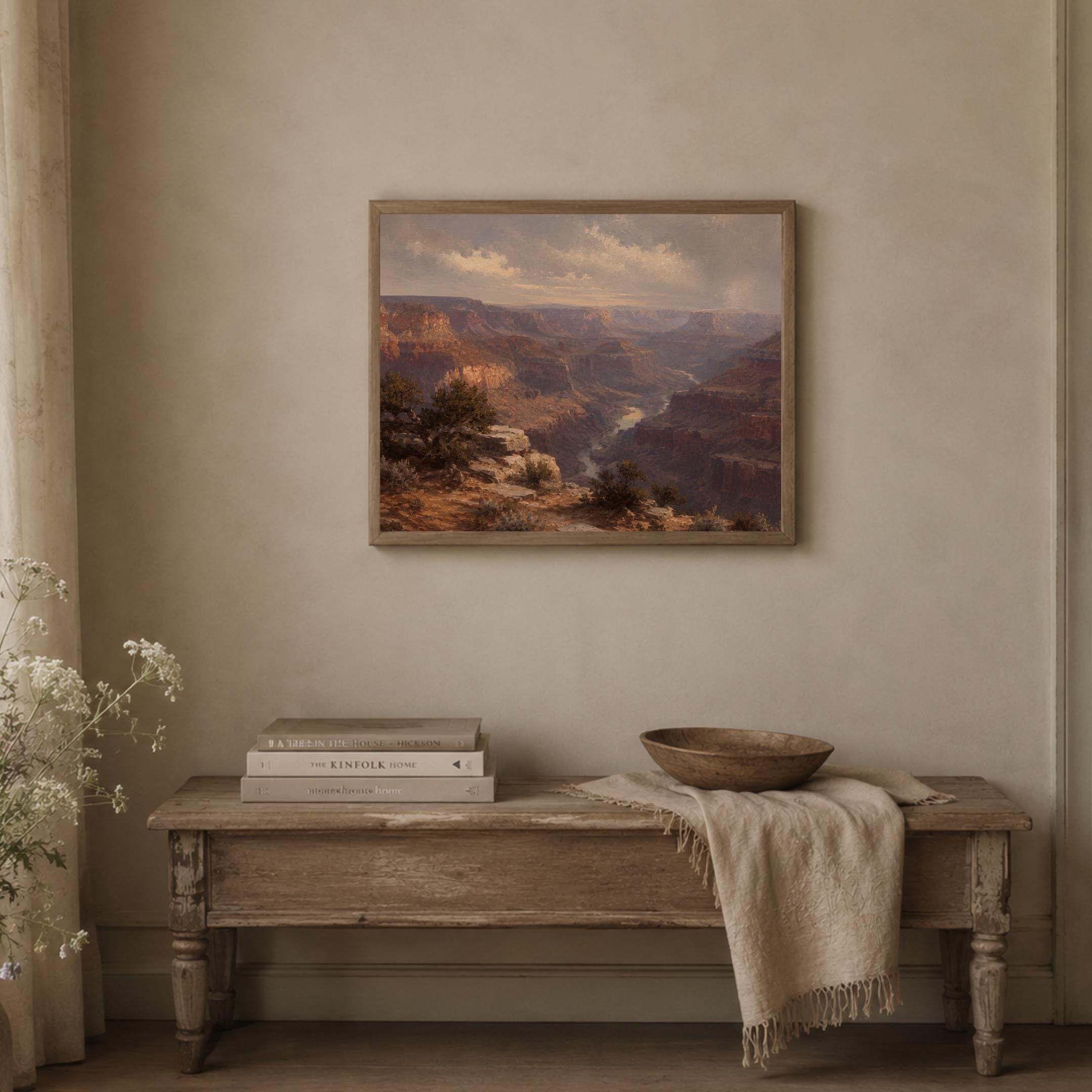 Canyon Landscape Wall Art | Moody Southwest Desert Print | Vintage Grand Canyon Inspired Digital Download — image 4
