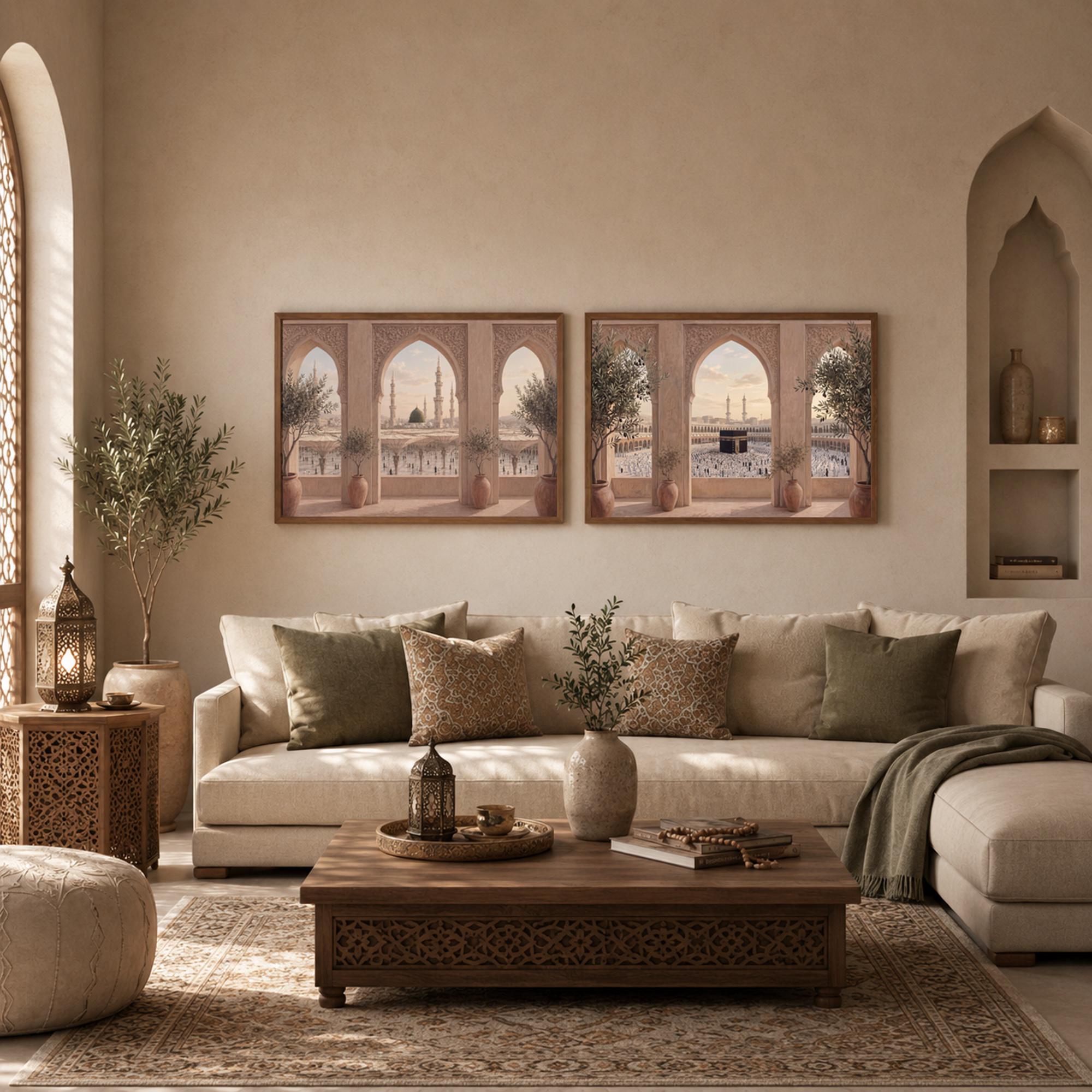 Kaaba Medina Arch View Islamic Wall Art Set, Muslim Home Decor (Digital Download) — image 5