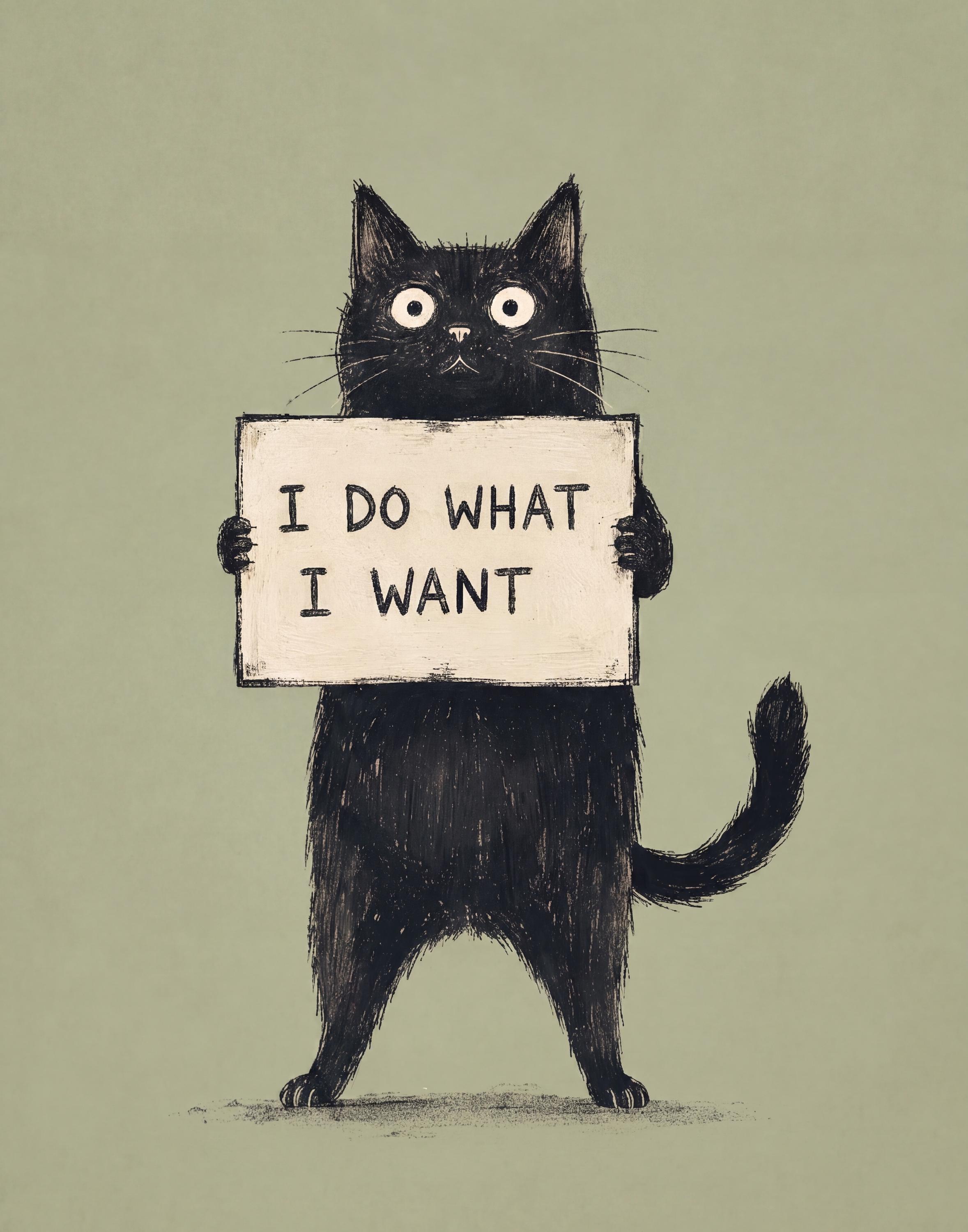 Funny Black Cat Quote Wall Art | Cat Lover Printable Digital Download — image 2