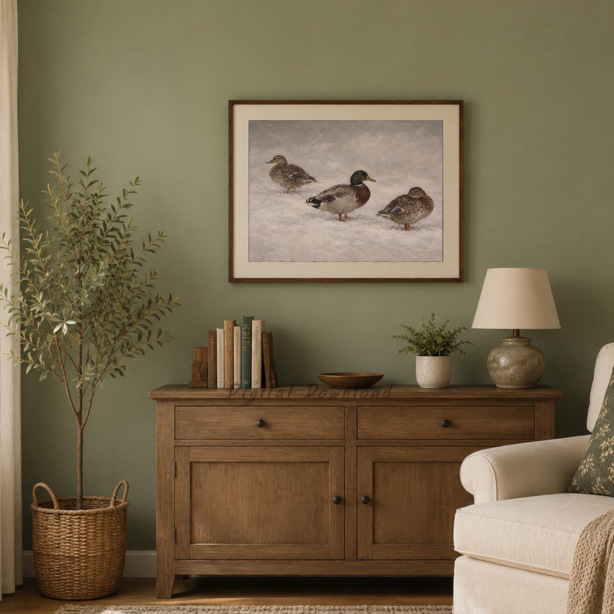Three Mallards on the Snow — image 9