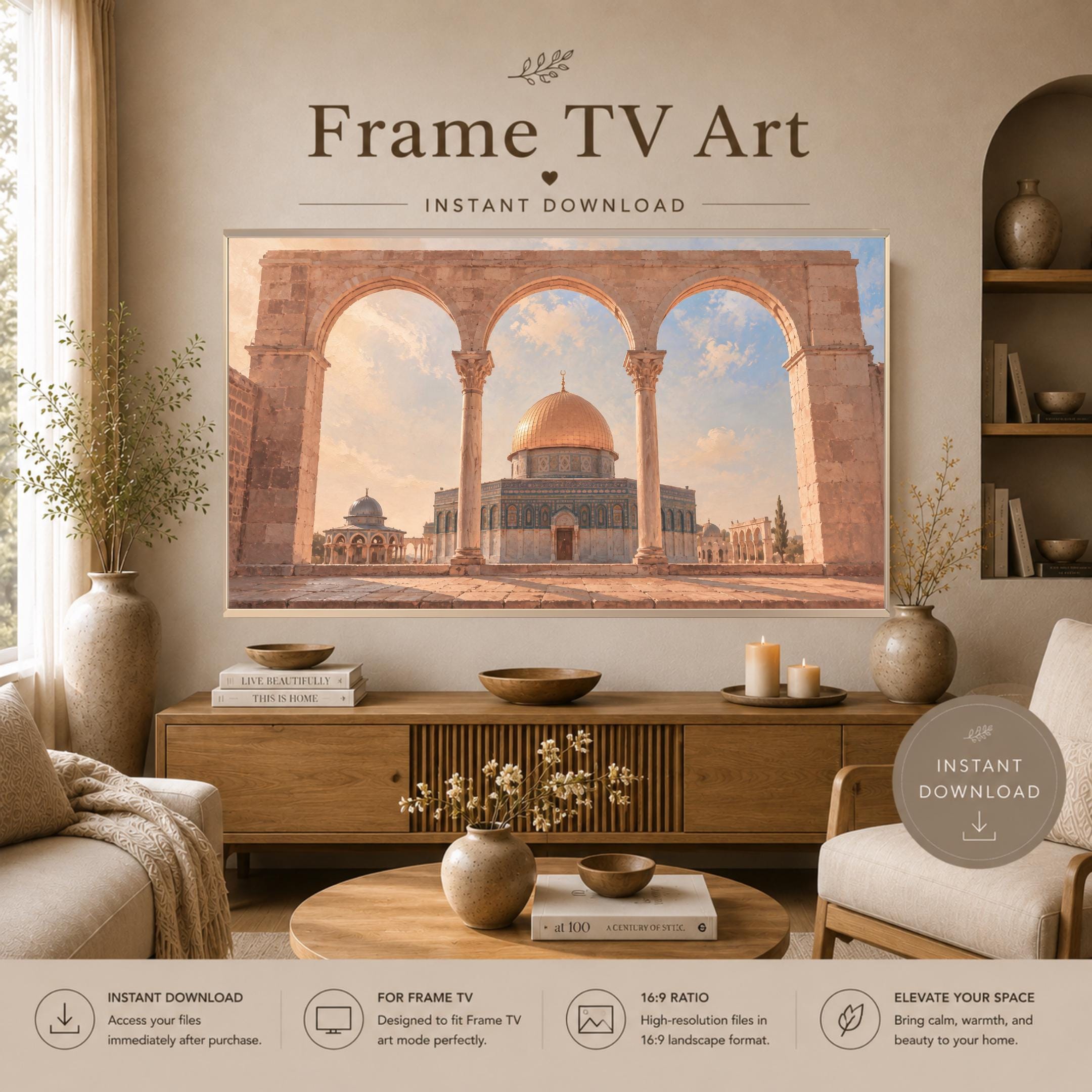 Dome of the Rock Jerusalem Islamic Frame TV Art 4K Digital Download Display — image 5