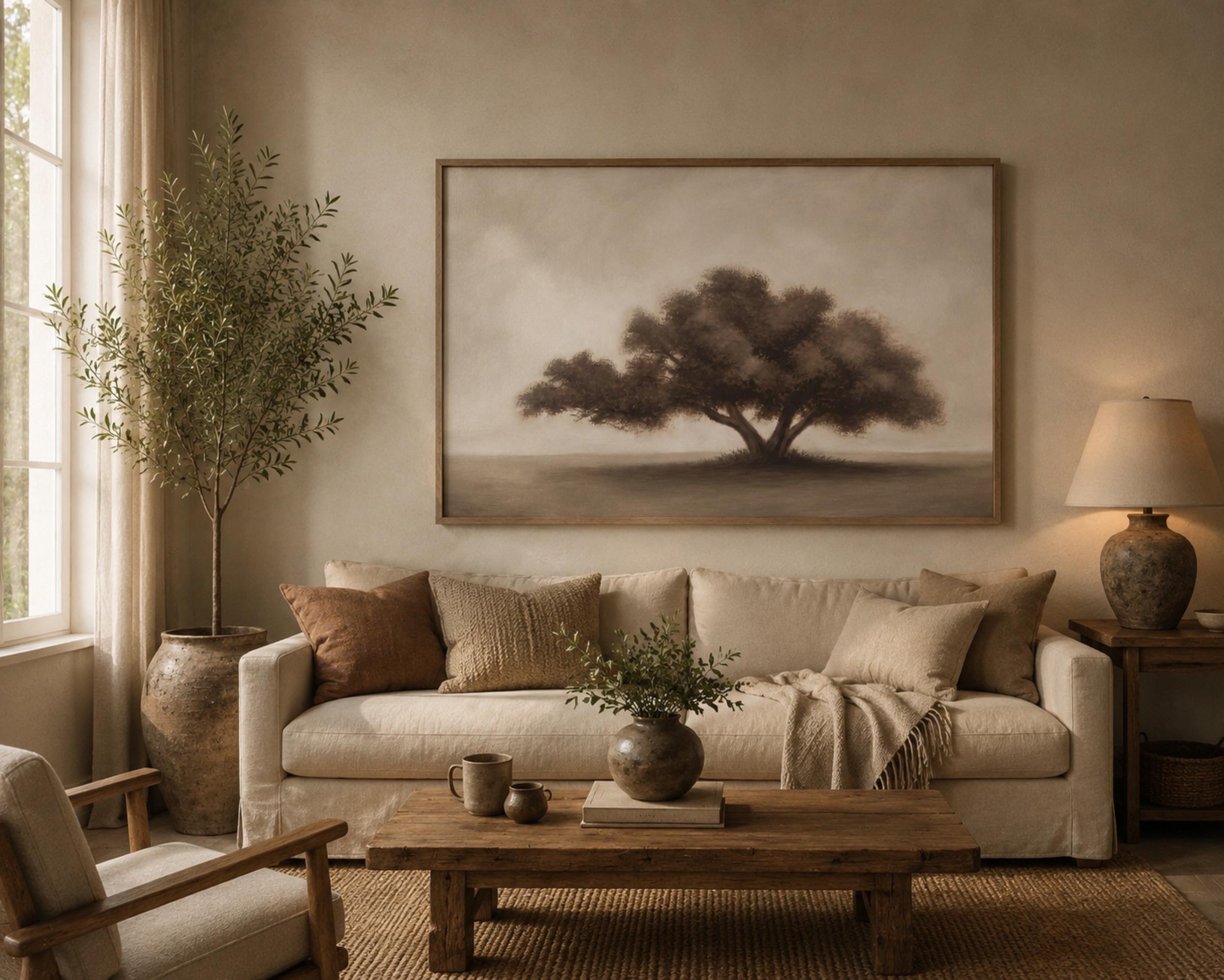 Vintage Tree Wall Art Printable | Neutral Landscape Print | Minimalist Nature Digital Download — image 4