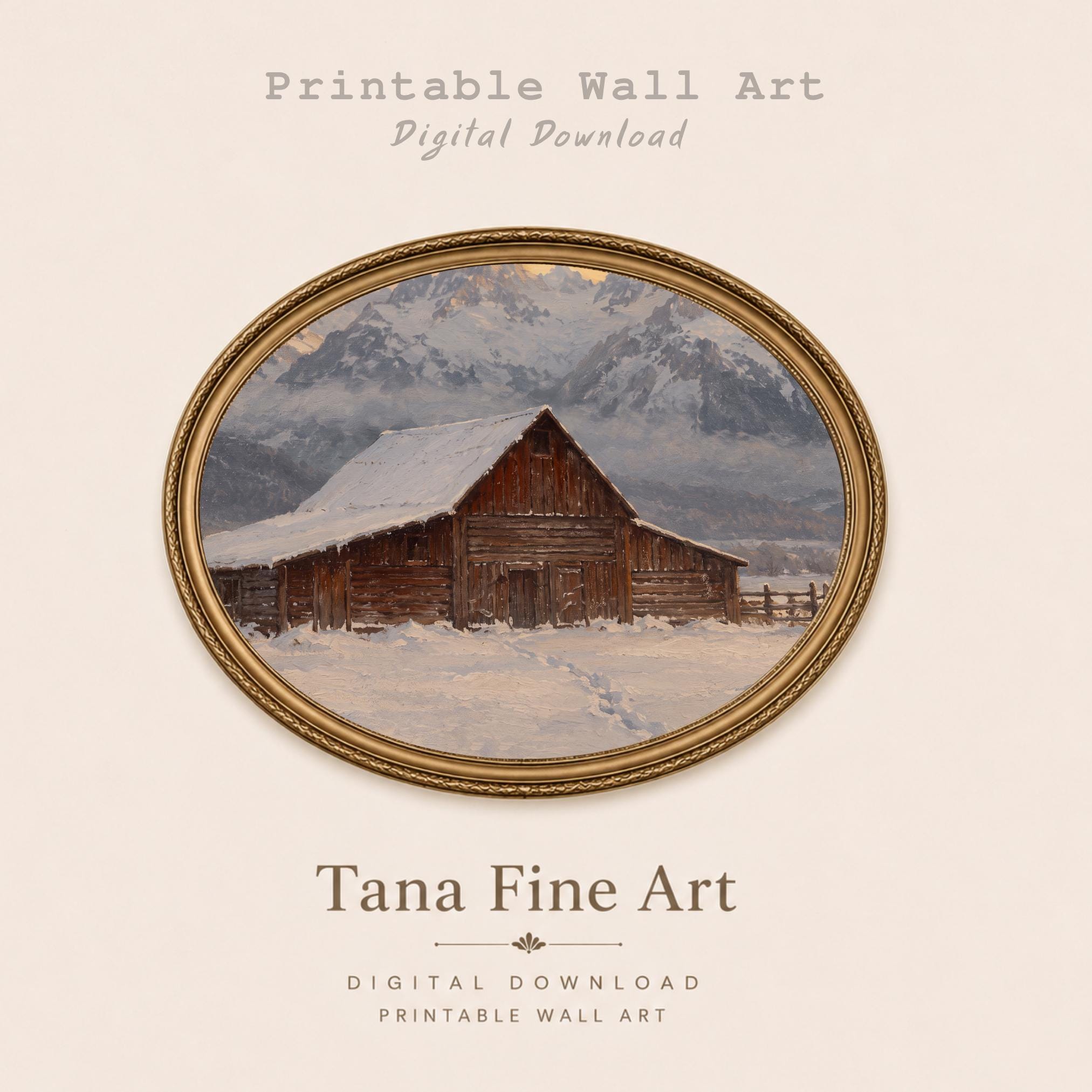 Wooden Barn beneath Snowy Peaks — image 8