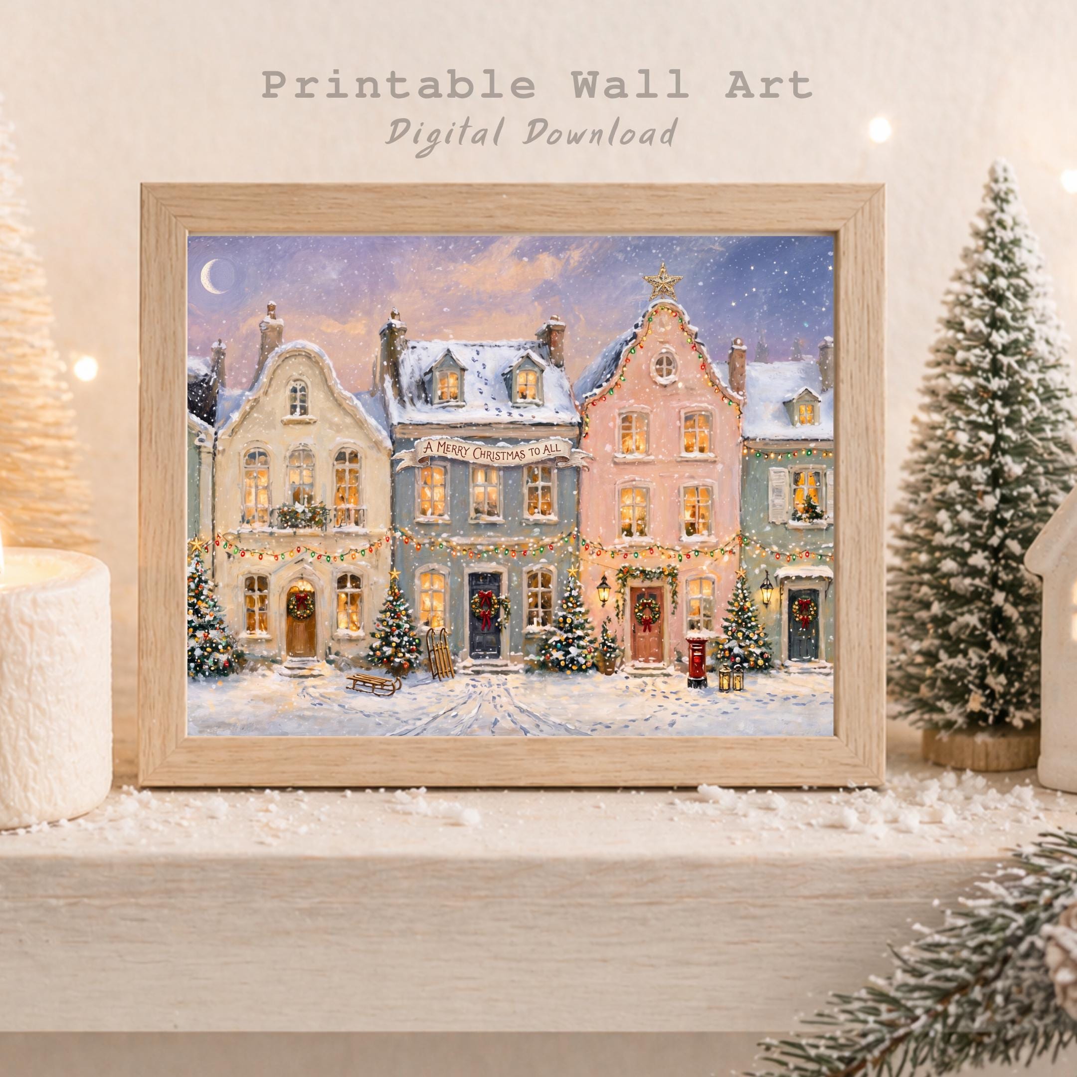 Pastel Cottages at Christmas