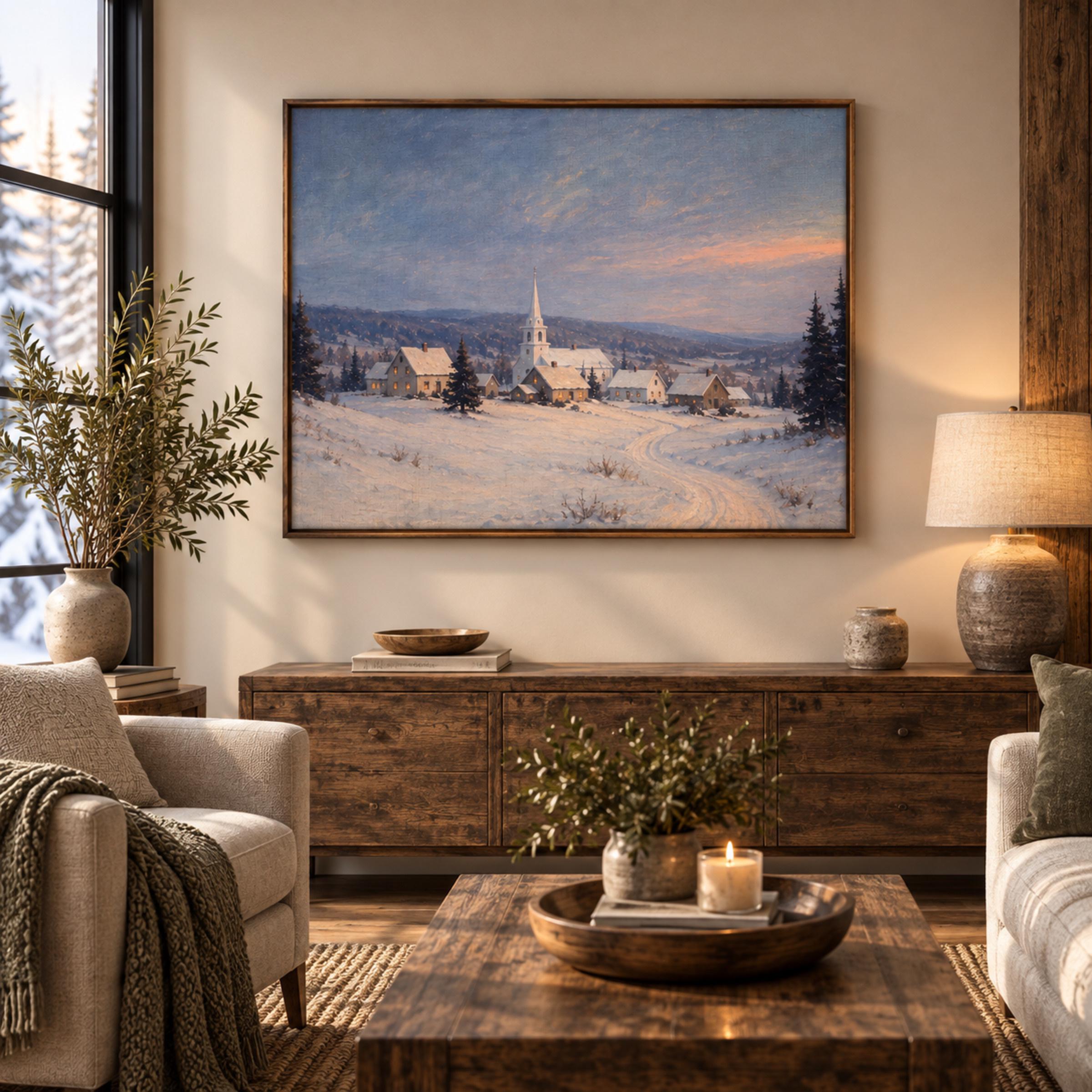 Village Lights at Winter Blue Hour — image 3