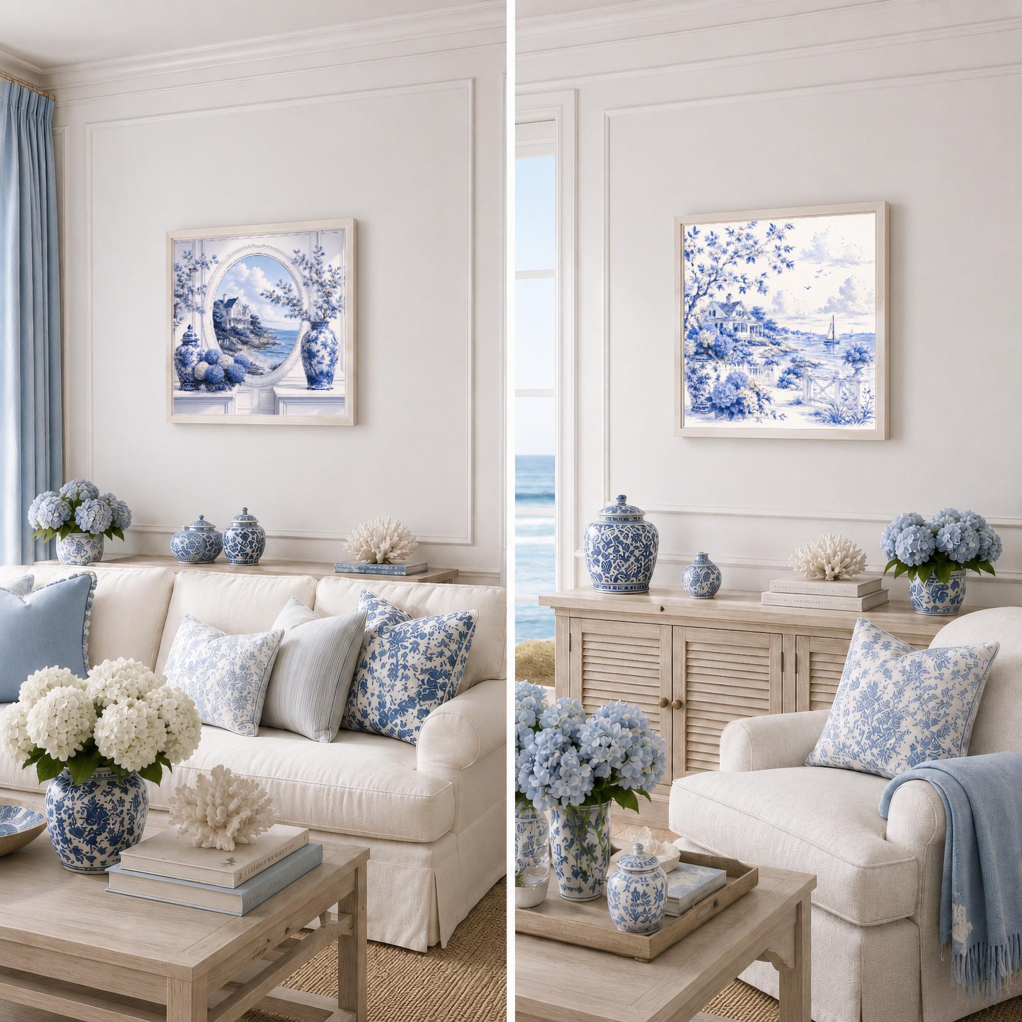Hydrangeas by the Sea — Coastal Pair — image 2