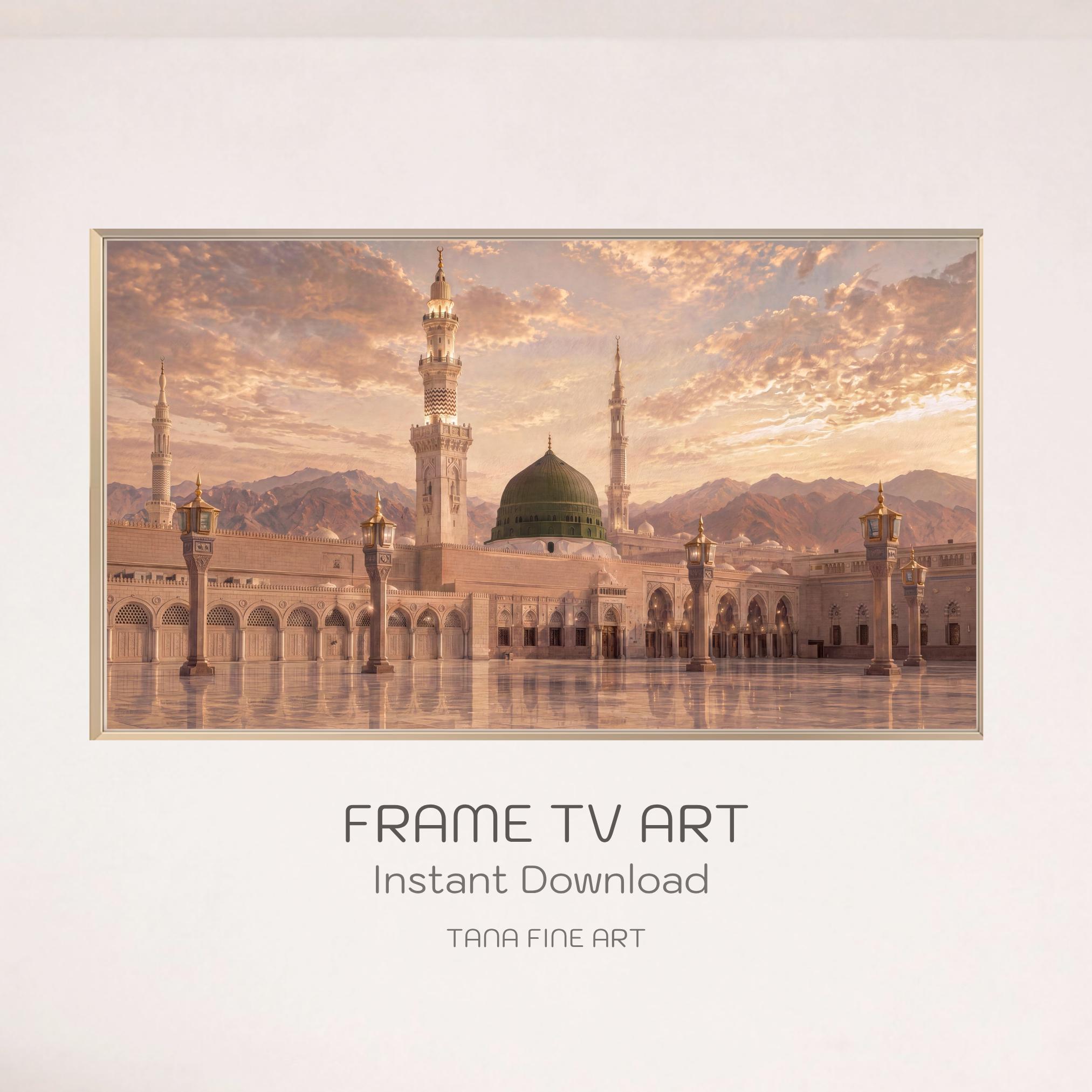Islamic Frame TV Art Set of 3, Kaaba Medina Jerusalem Screen Display Digital Download — image 6
