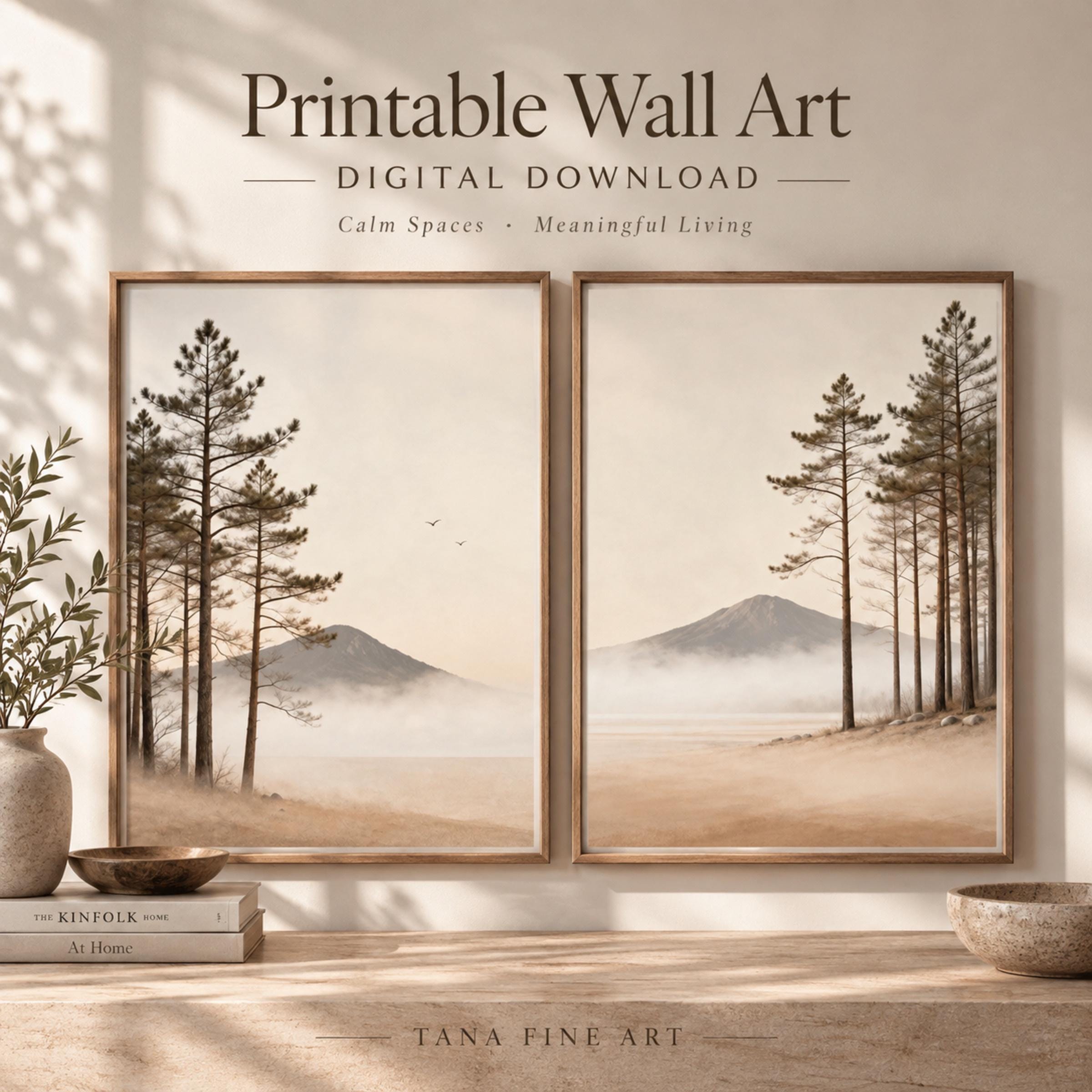Misty Pines & Mountains — Set of 2