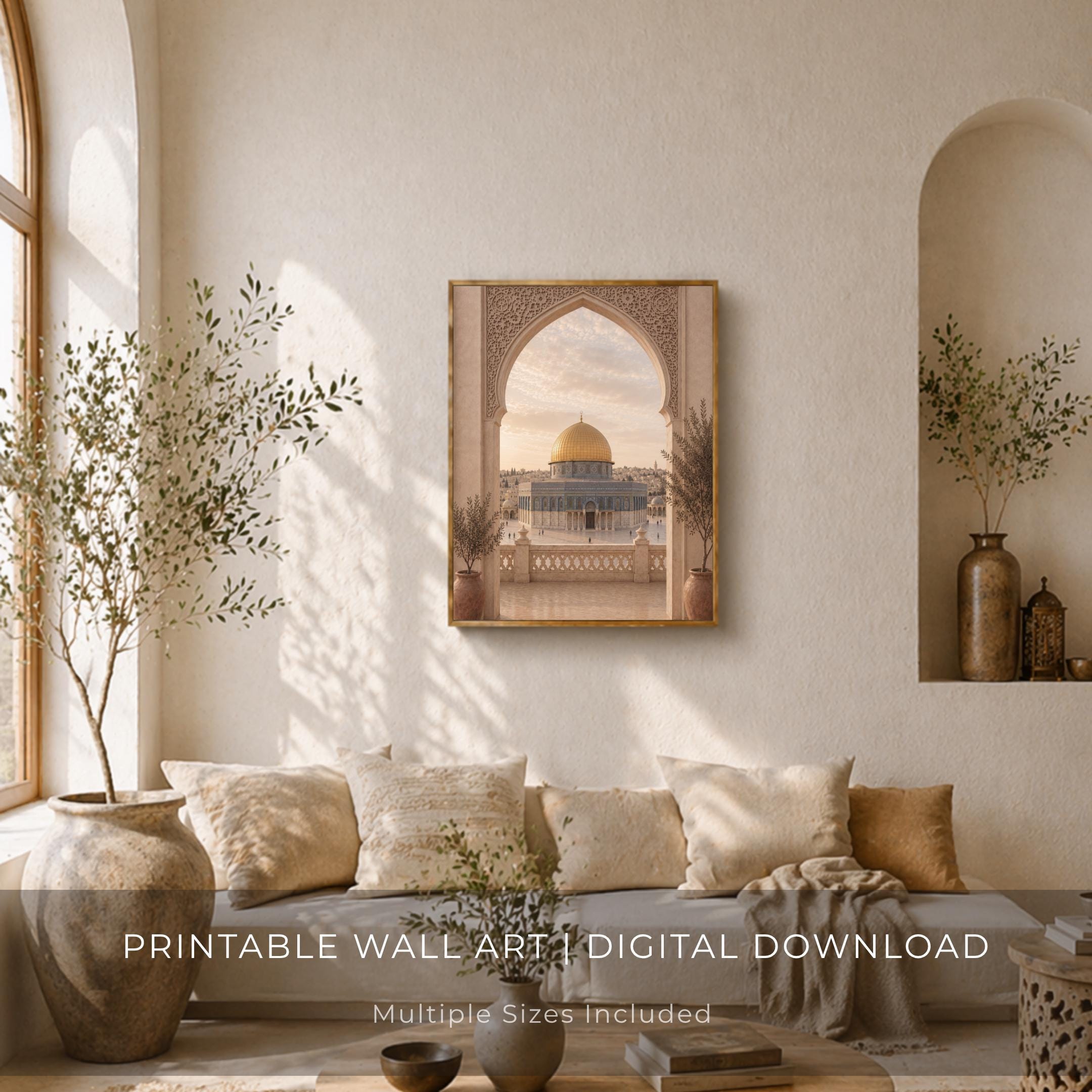 Golden Dome through a Patterned Arch — image 8