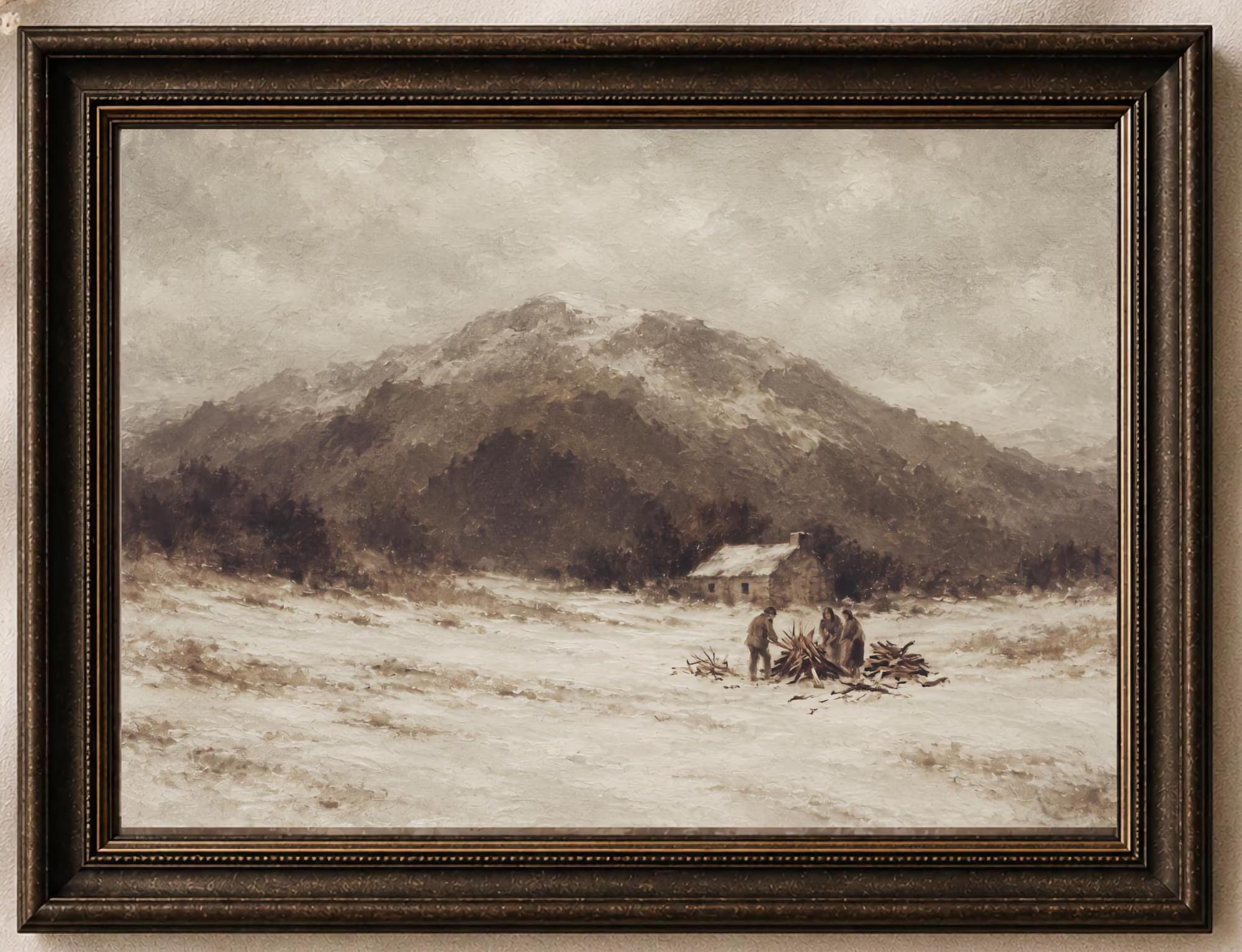 Winter Work beside the Mountain Cottage — image 2