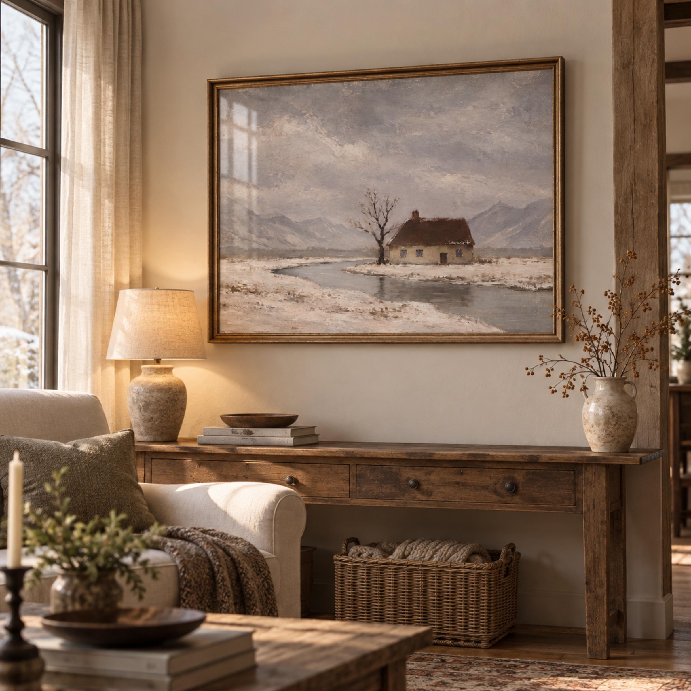 Solitary Cottage beside the Winter River — image 3