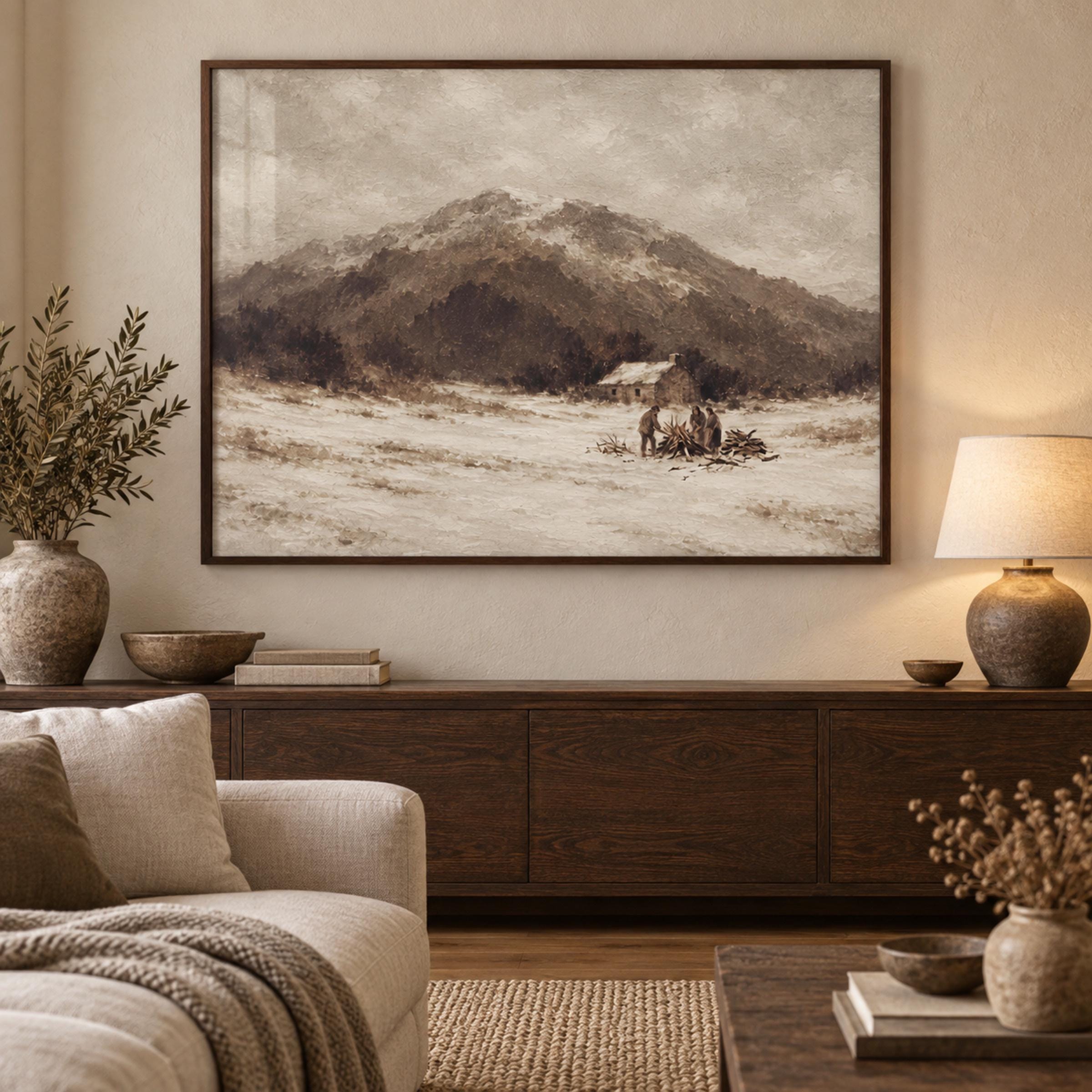 Winter Work beside the Mountain Cottage — image 4
