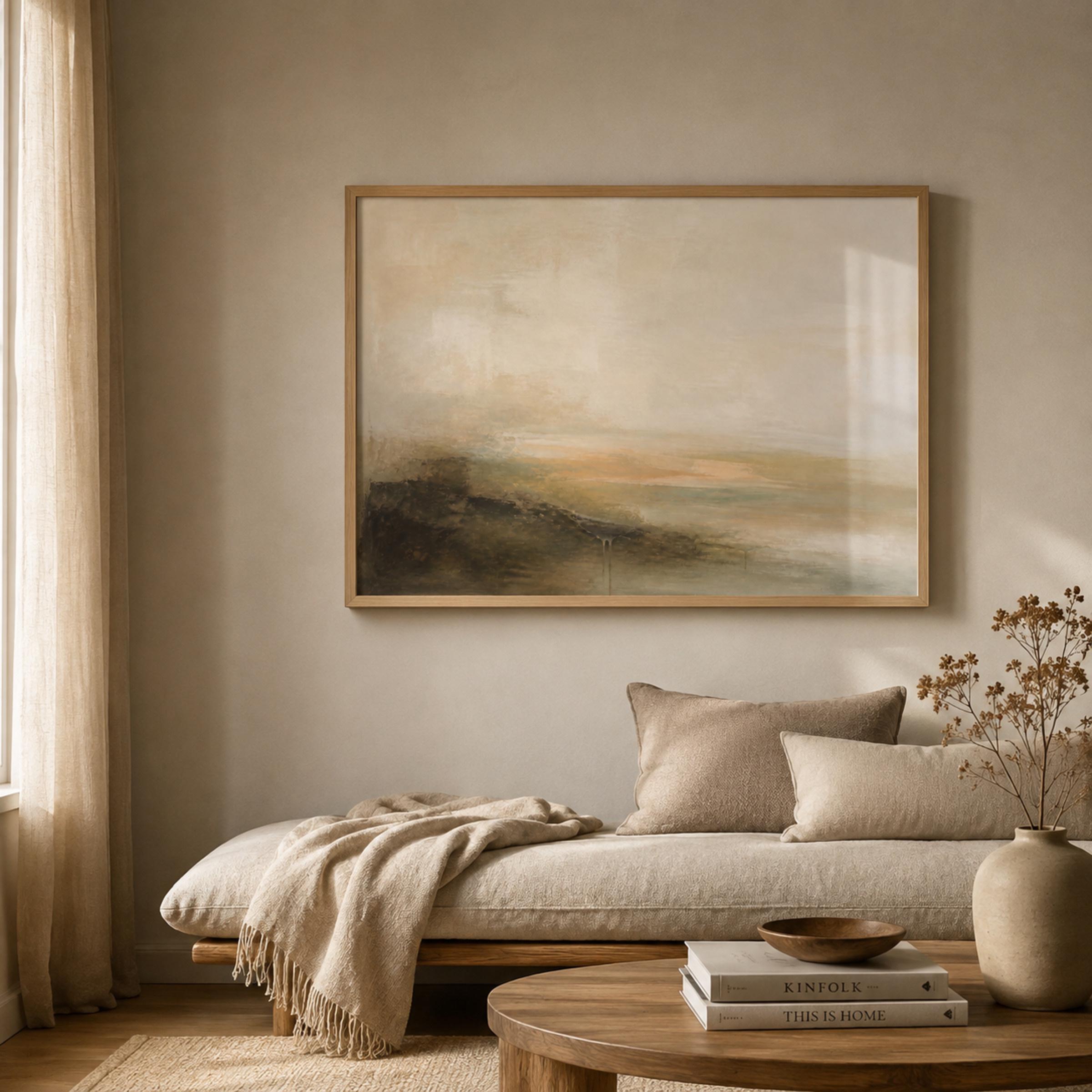 Abstract Landscape Wall Art | Neutral Minimalist Print | Modern Vintage Digital Download — image 2