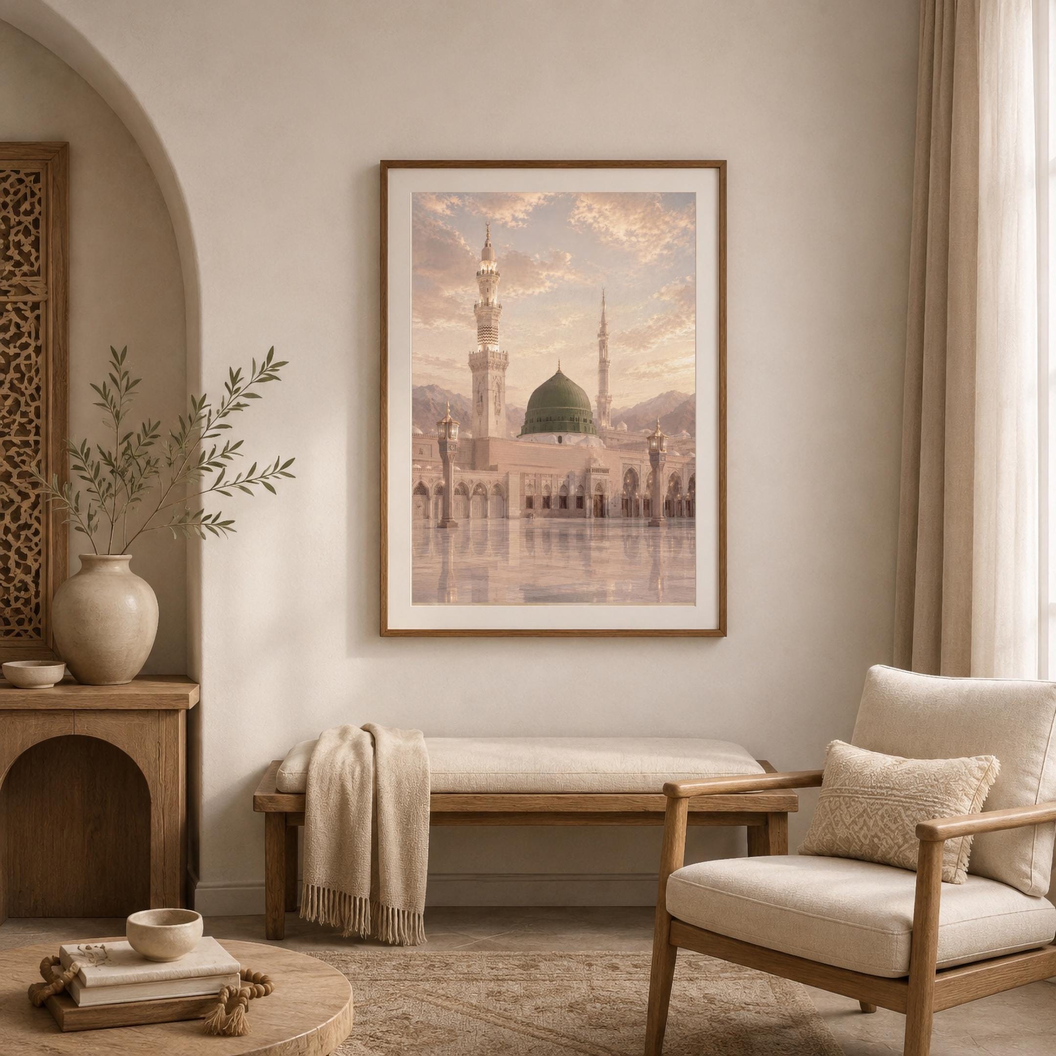 Medina Inspired Printable Wall Art, Green Dome Mosque, Islamic Prayer Room Decor (Digital Download) — image 9