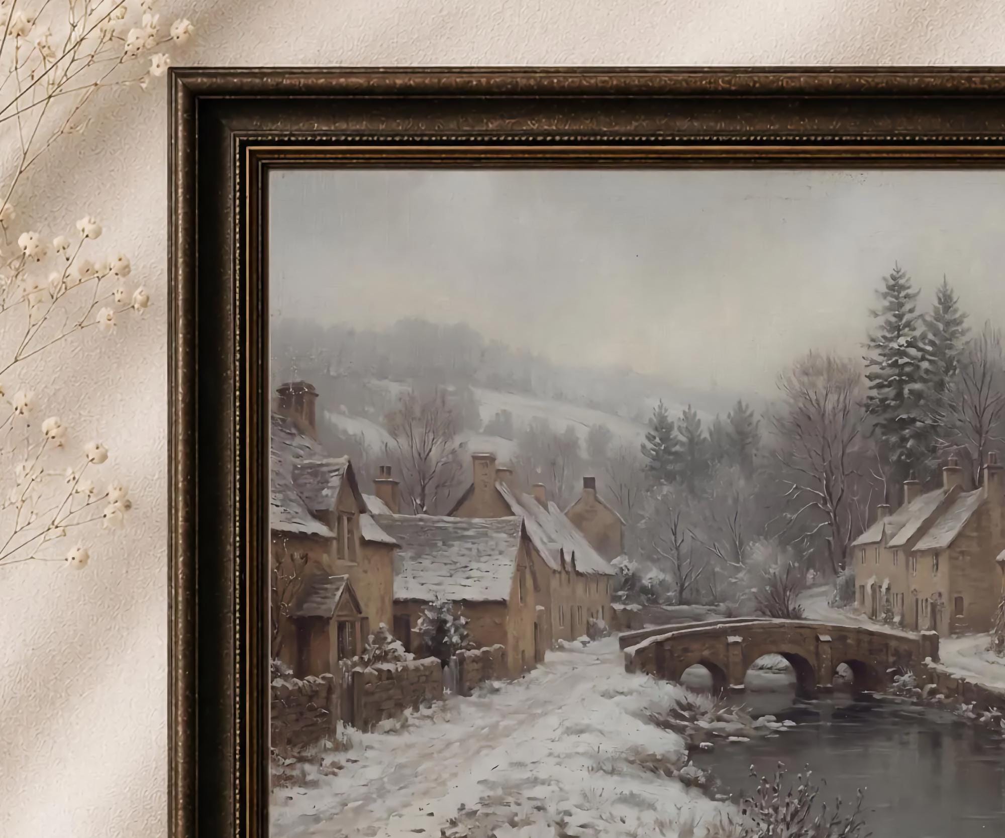 Winter Bridge & Cotswold-Inspired Cottages — image 2