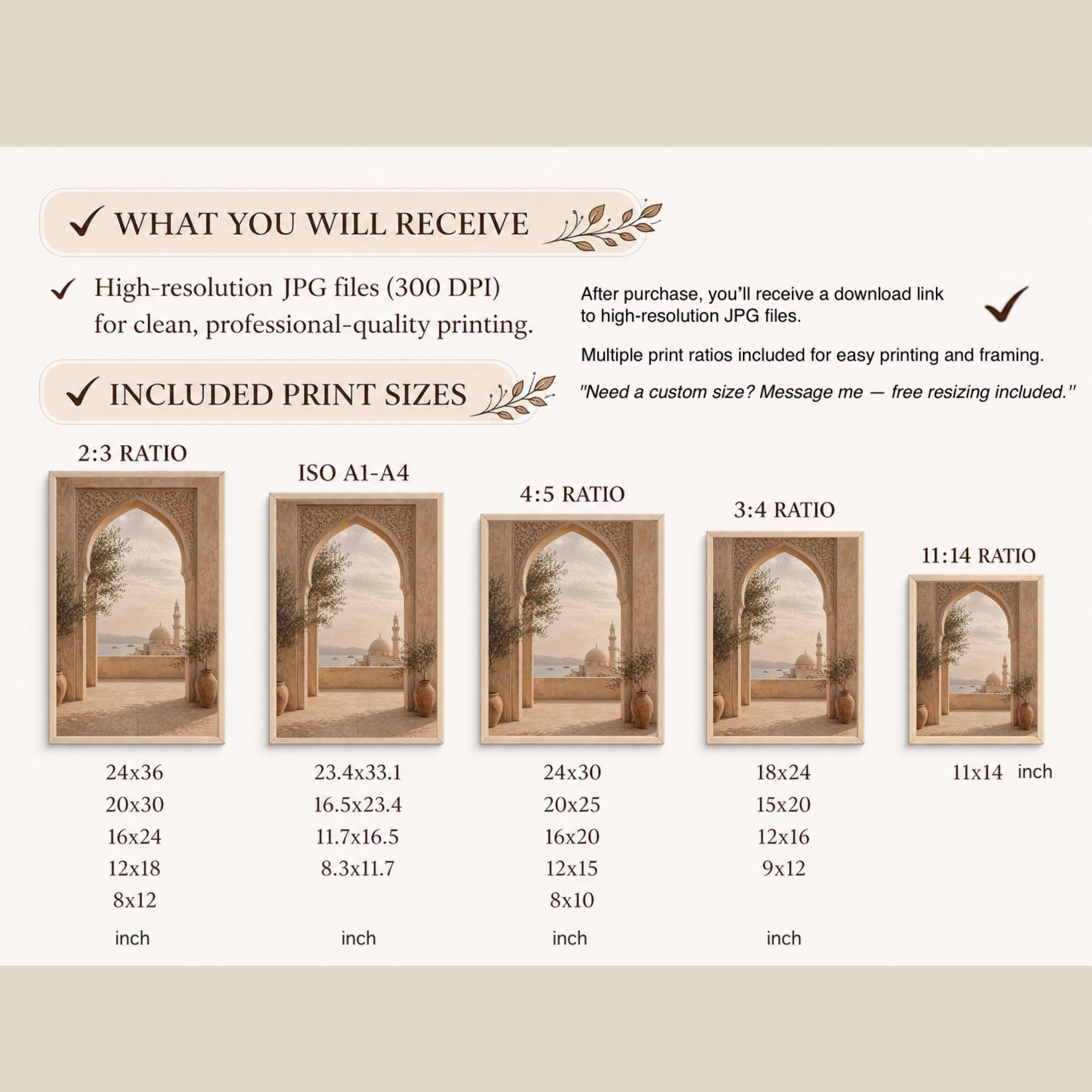 Islamic Mosque Wall Art Printable | Neutral Arch View Print | Muslim Wall Decor Digital Download — image 8