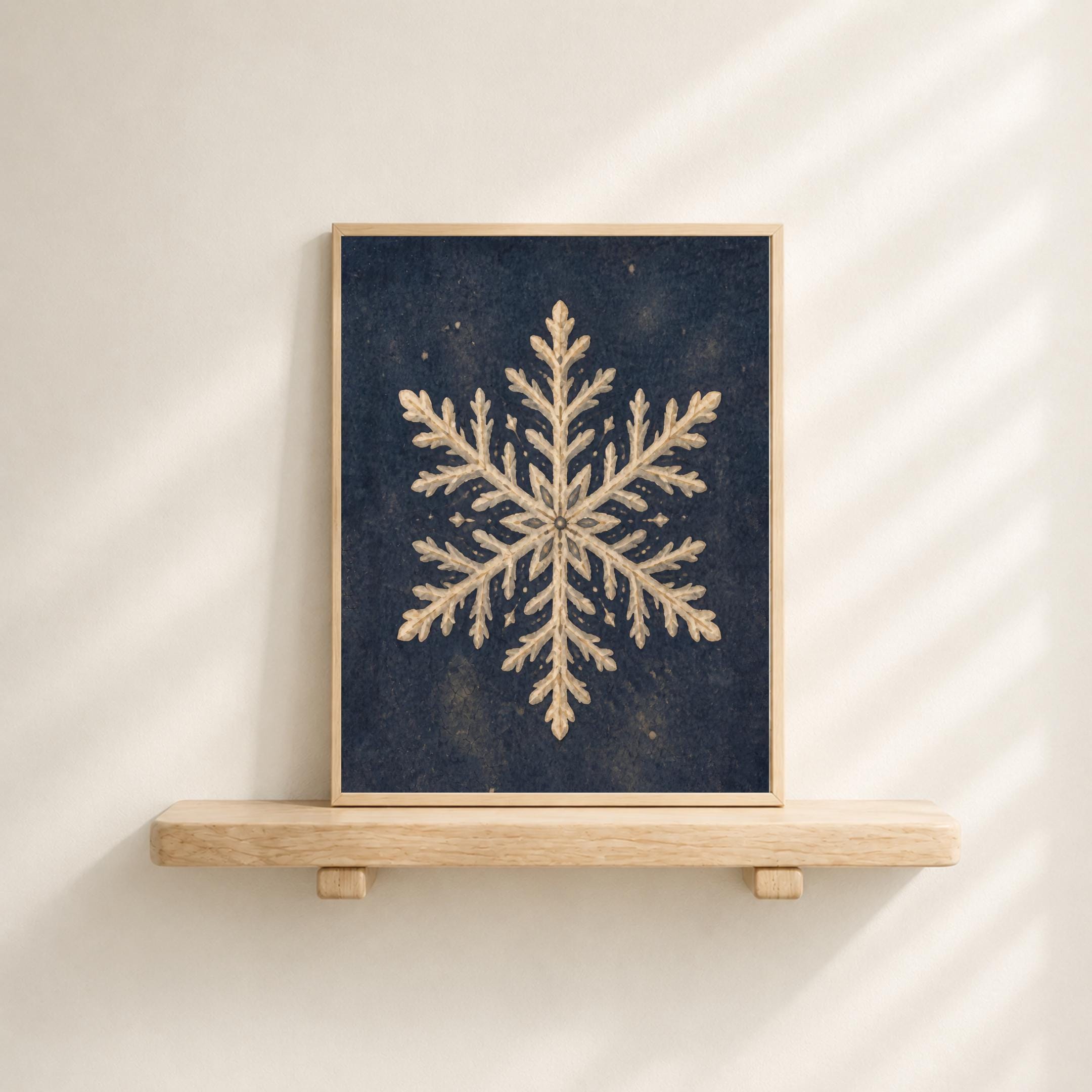 Cream Snowflake on Winter Blue — image 7