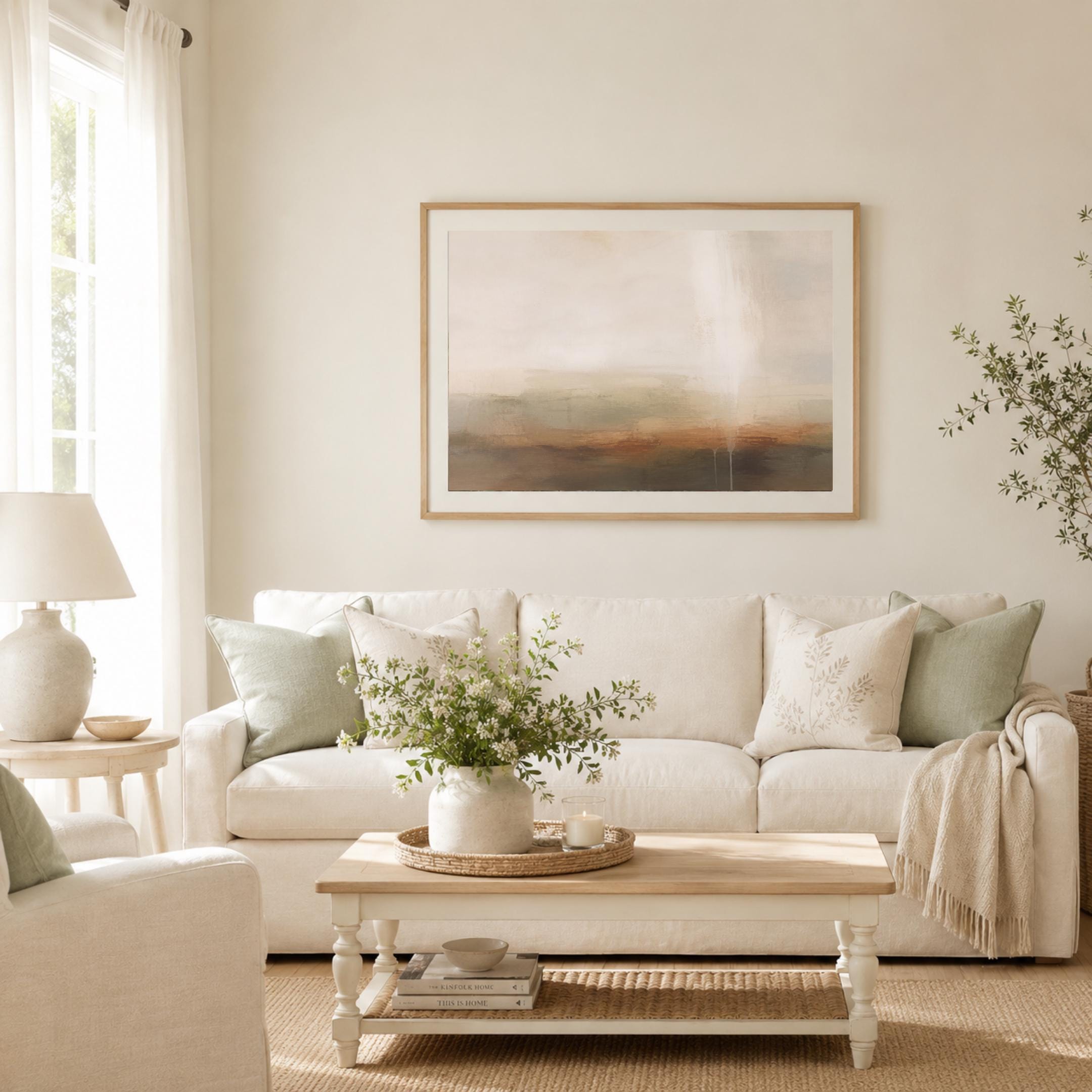 Neutral Abstract Landscape Wall Art | Neutral Modern Painting Print | Earth Tone Digital Download — image 5