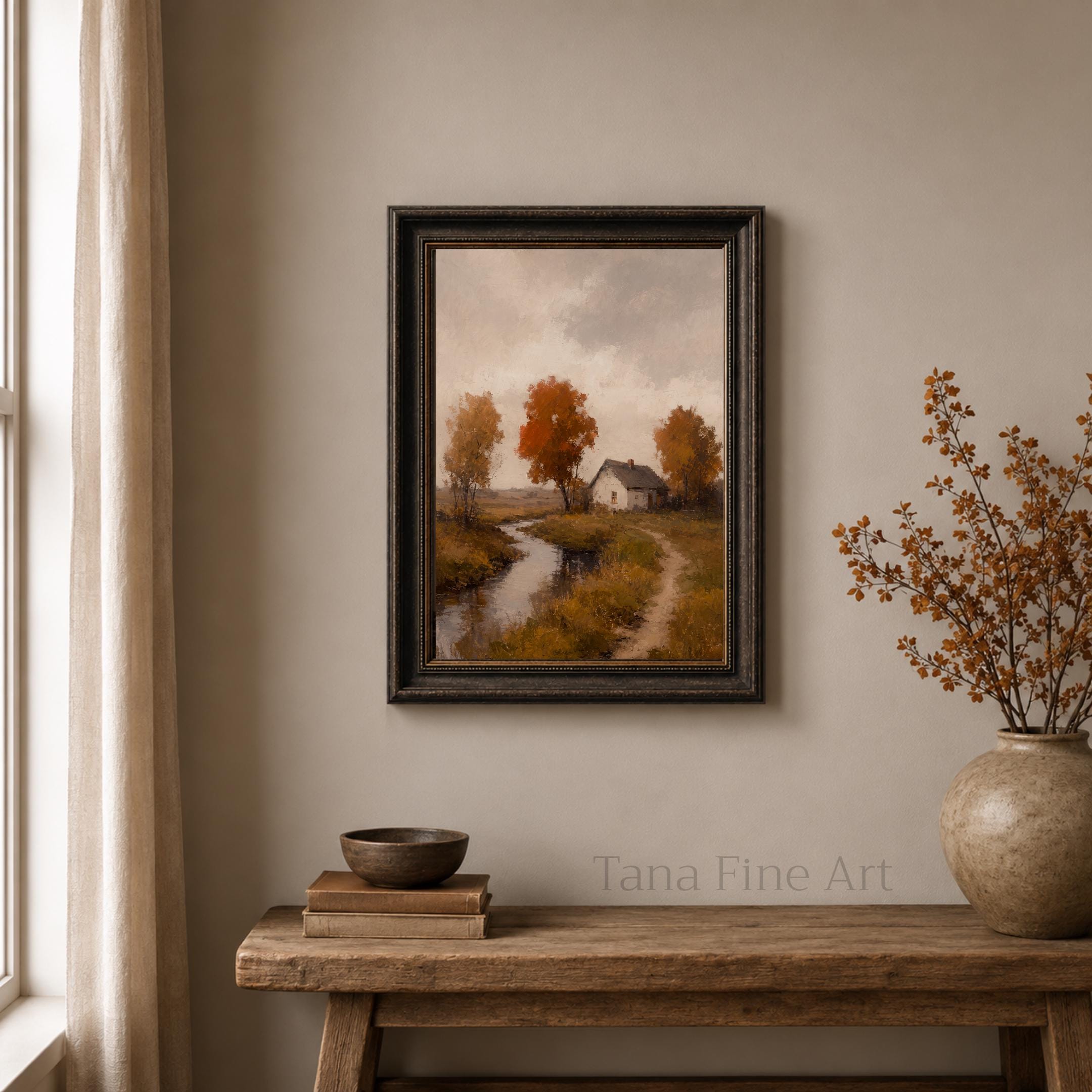 Farmhouse Creek Printable Wall Art, Autumn Countryside Rustic Cottage Digital Download — image 4