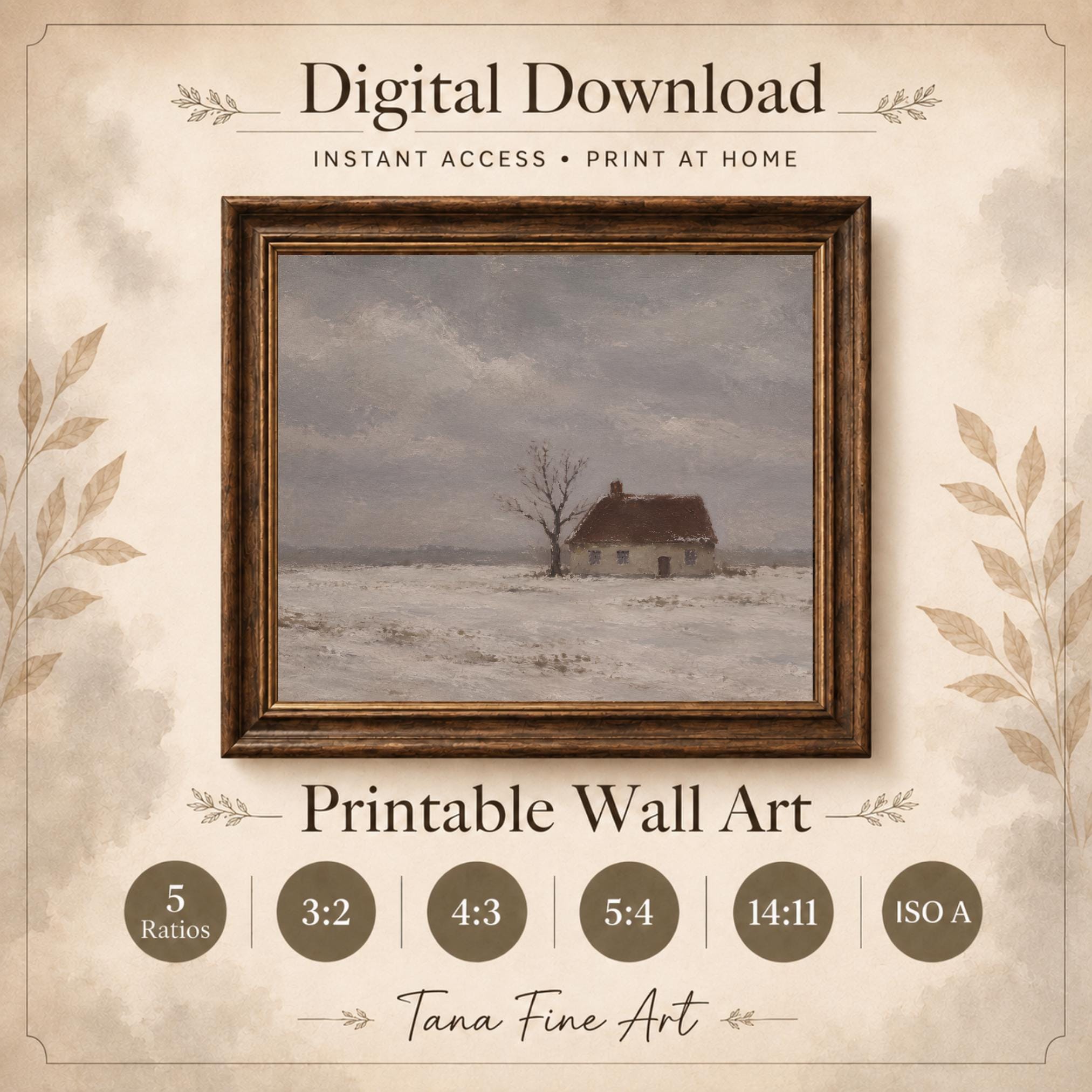 Small Cottage beneath a Winter Sky — image 5