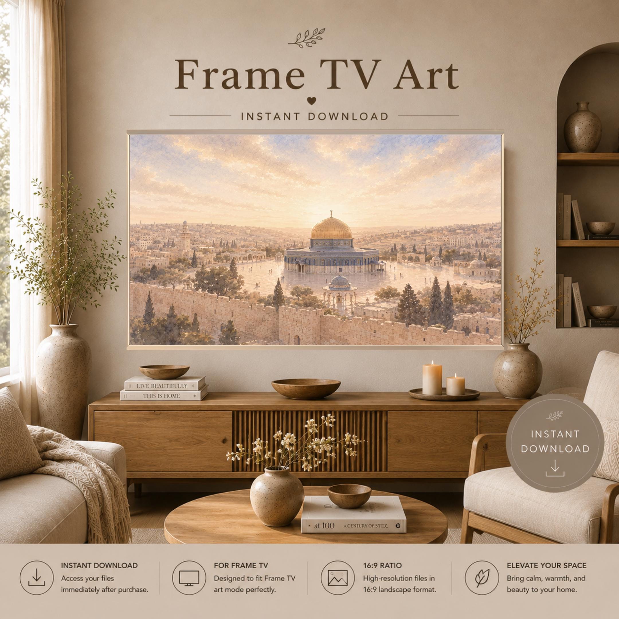 Islamic Frame TV Art Set of 3 | Kaaba Medina Al-Aqsa | Samsung The Frame | Digital Download — image 7