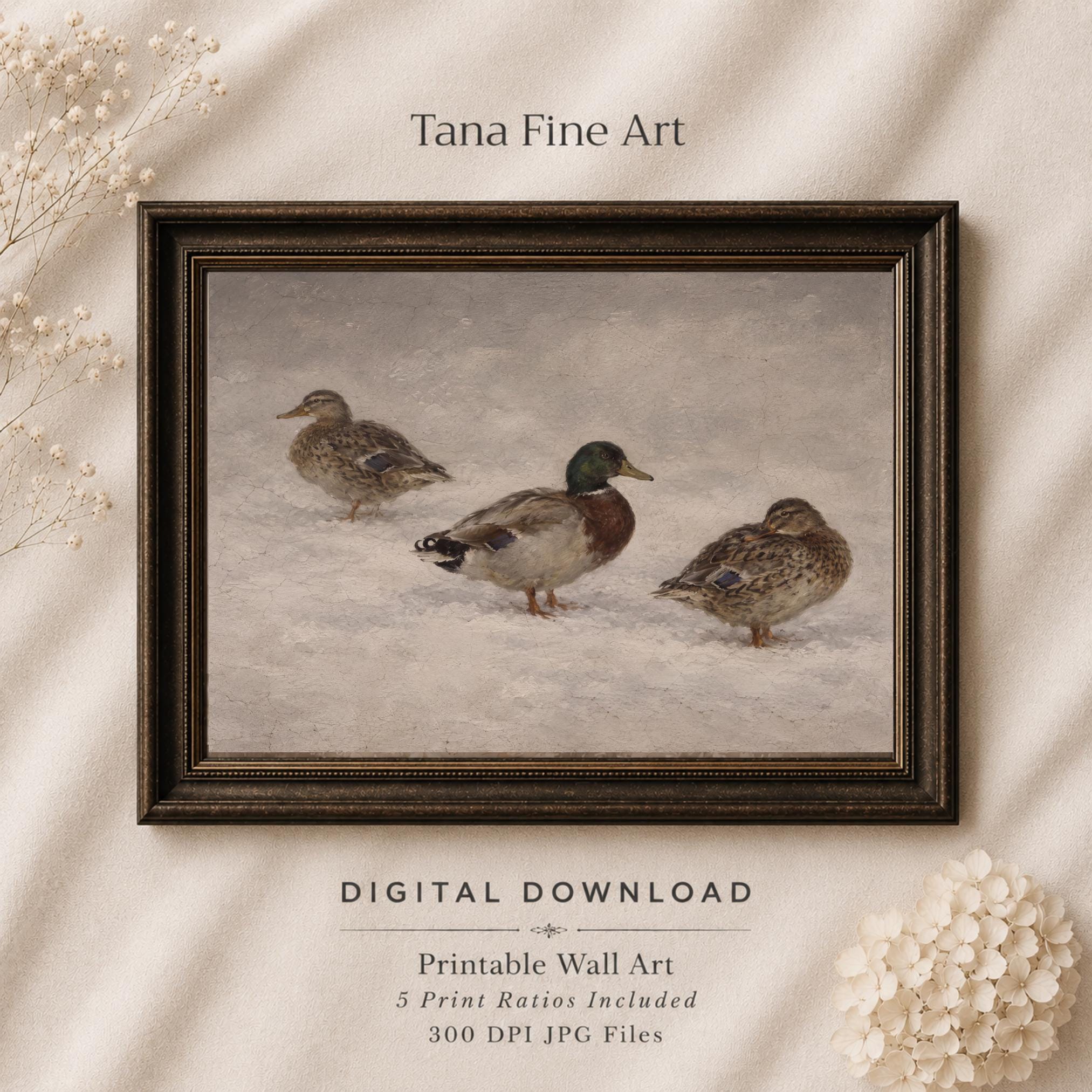 Three Mallards on the Snow — image 6