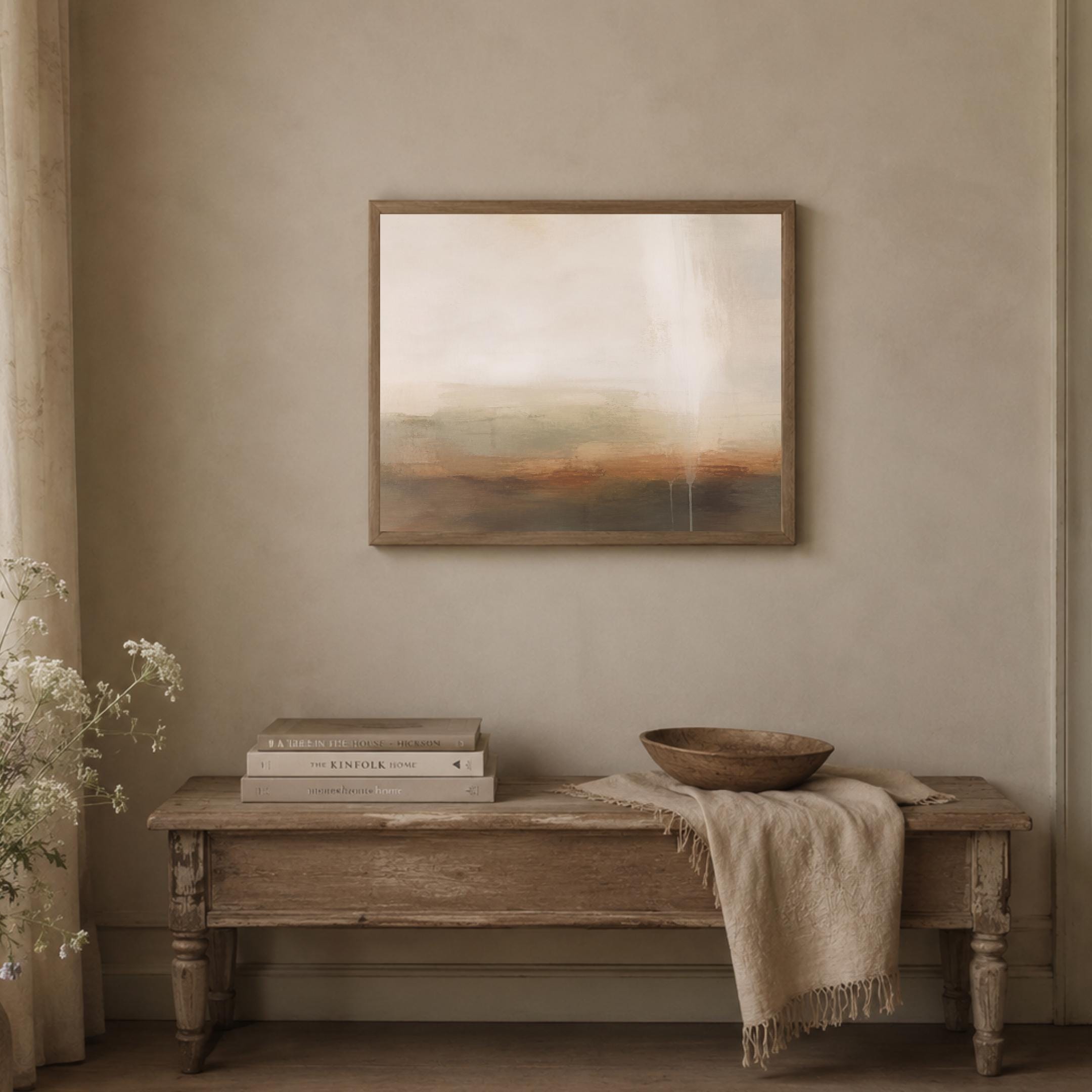 Neutral Abstract Landscape Wall Art | Neutral Modern Painting Print | Earth Tone Digital Download — image 8