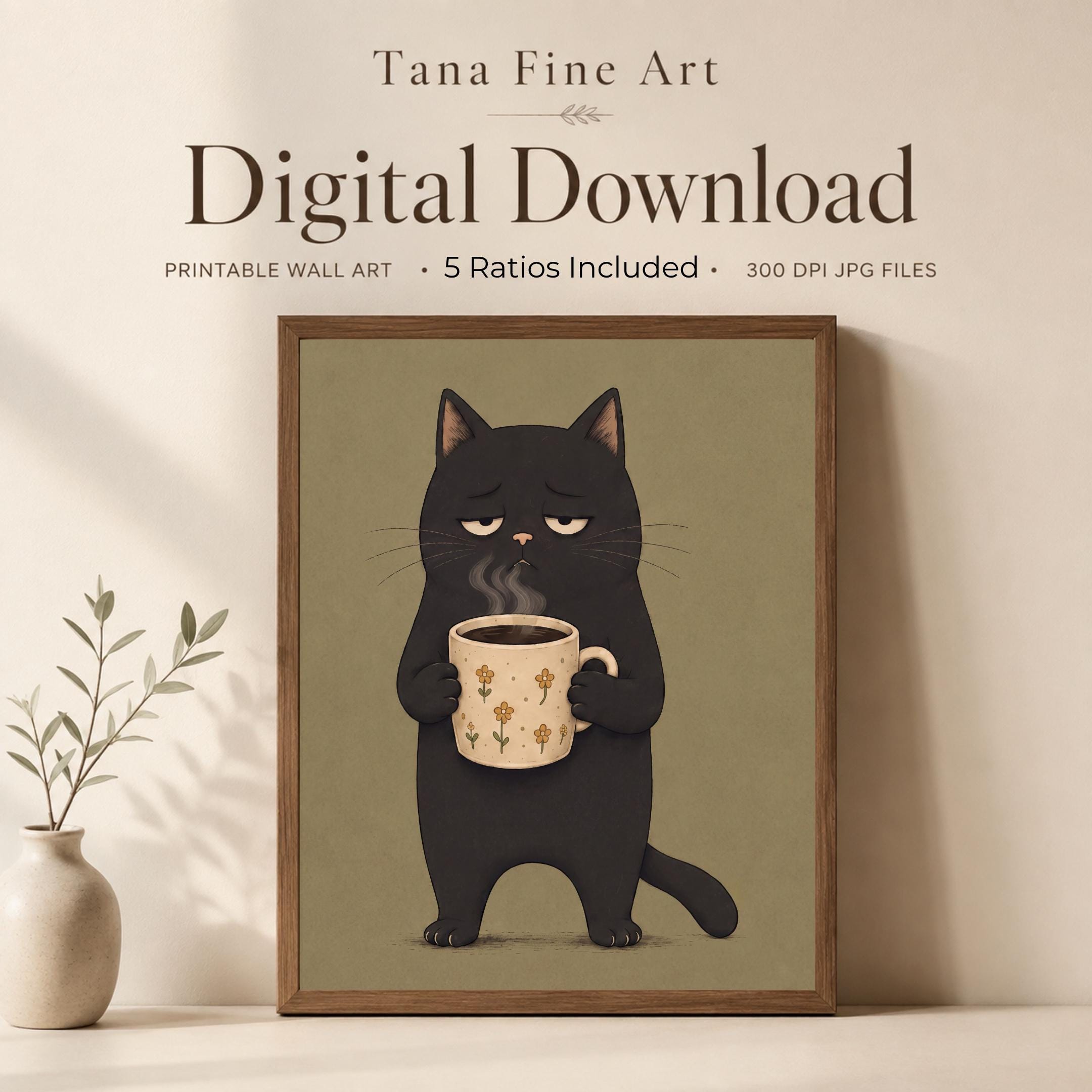 Black Cats & Coffee Cups — Set of 3 — image 4
