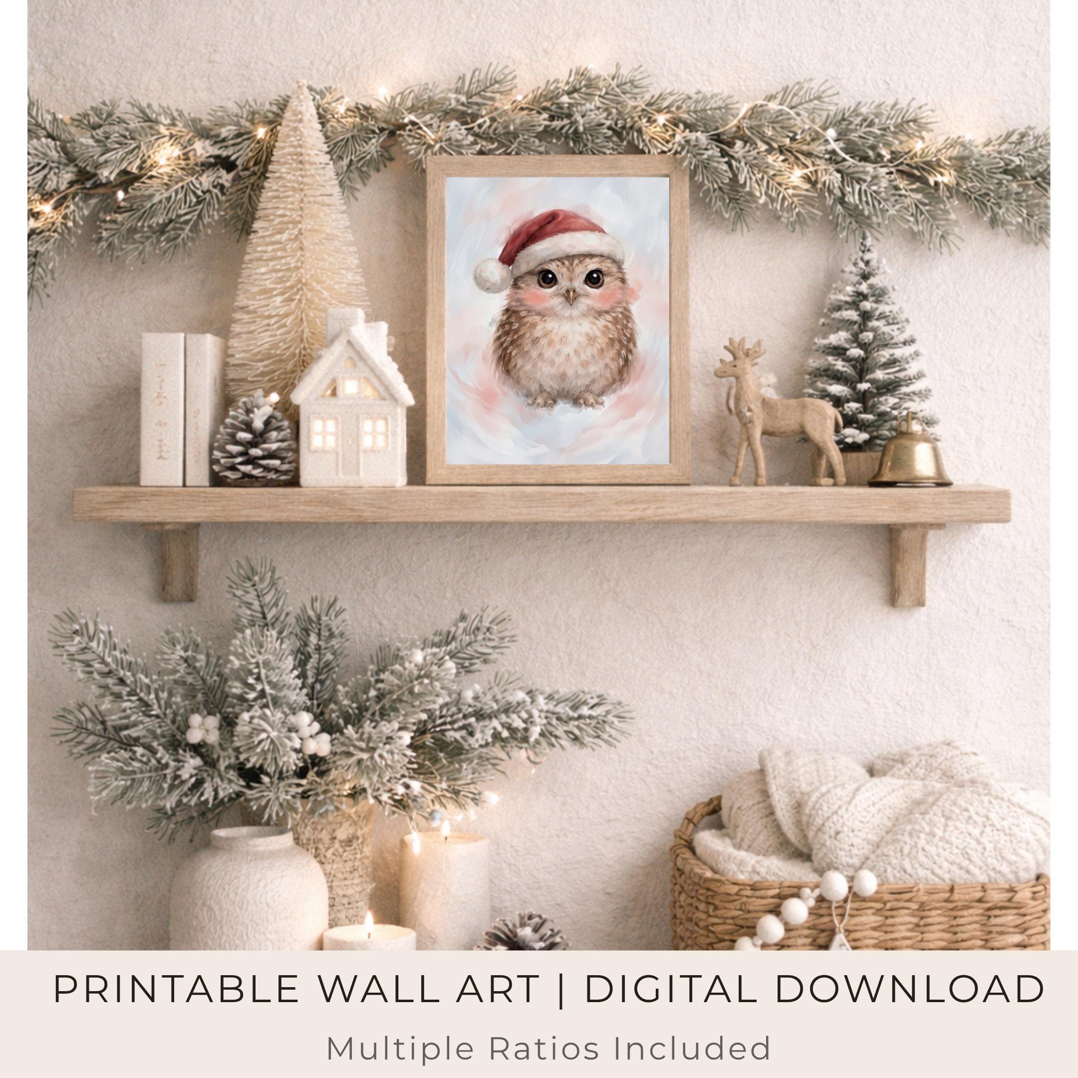 Little Christmas Owl in a Santa Hat — image 2