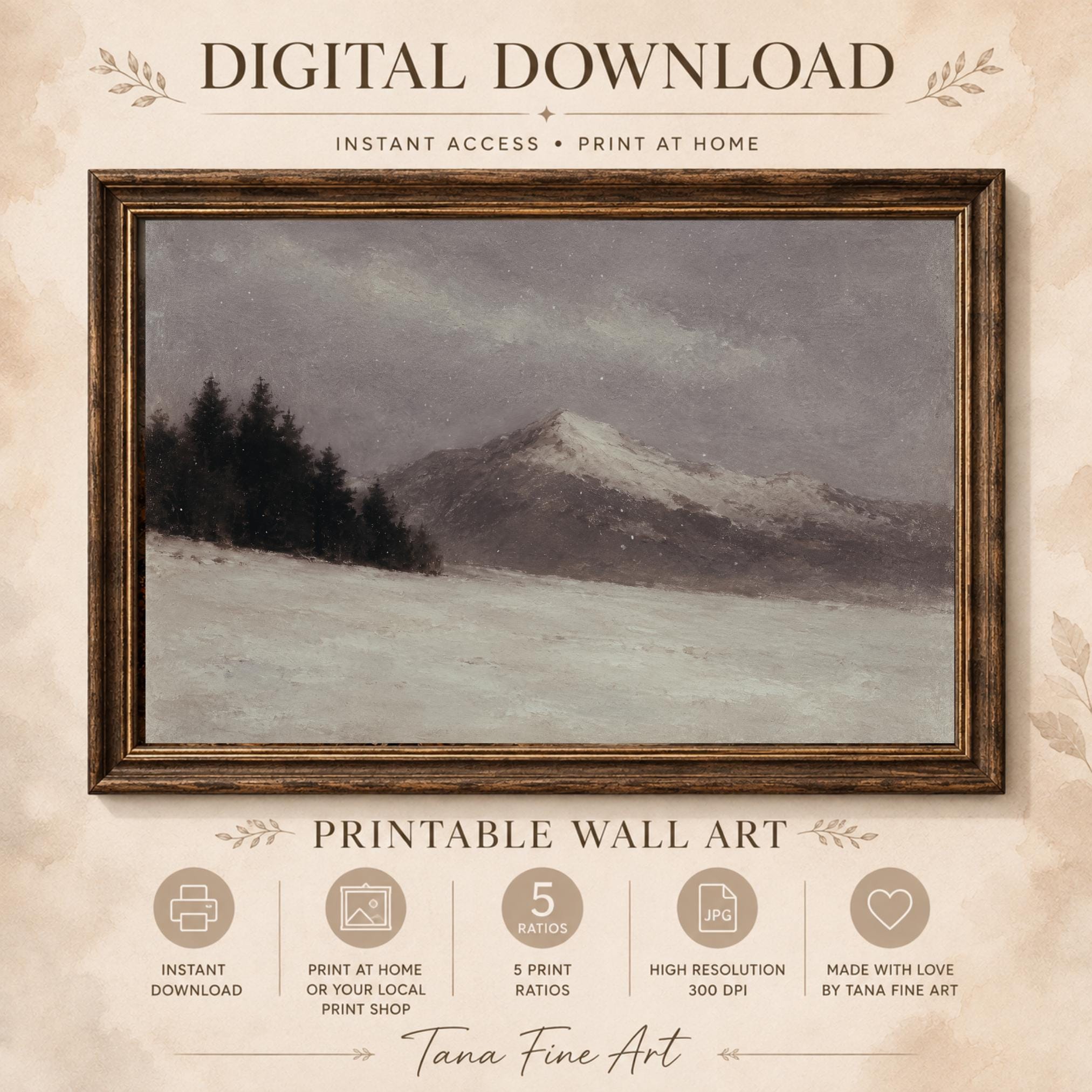 Mountain Peak beneath a Gray Winter Sky — image 7