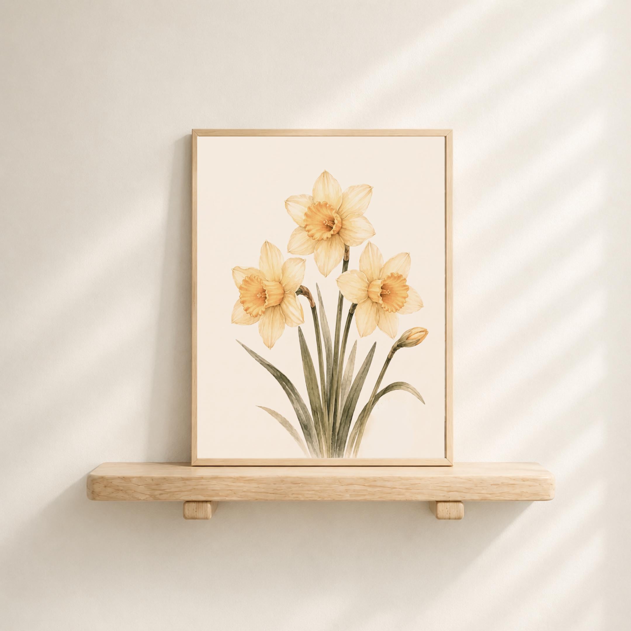 March Birth Flower Print | Daffodil Printable Wall Art | Yellow Botanical Gift Decor Digital Download — image 3