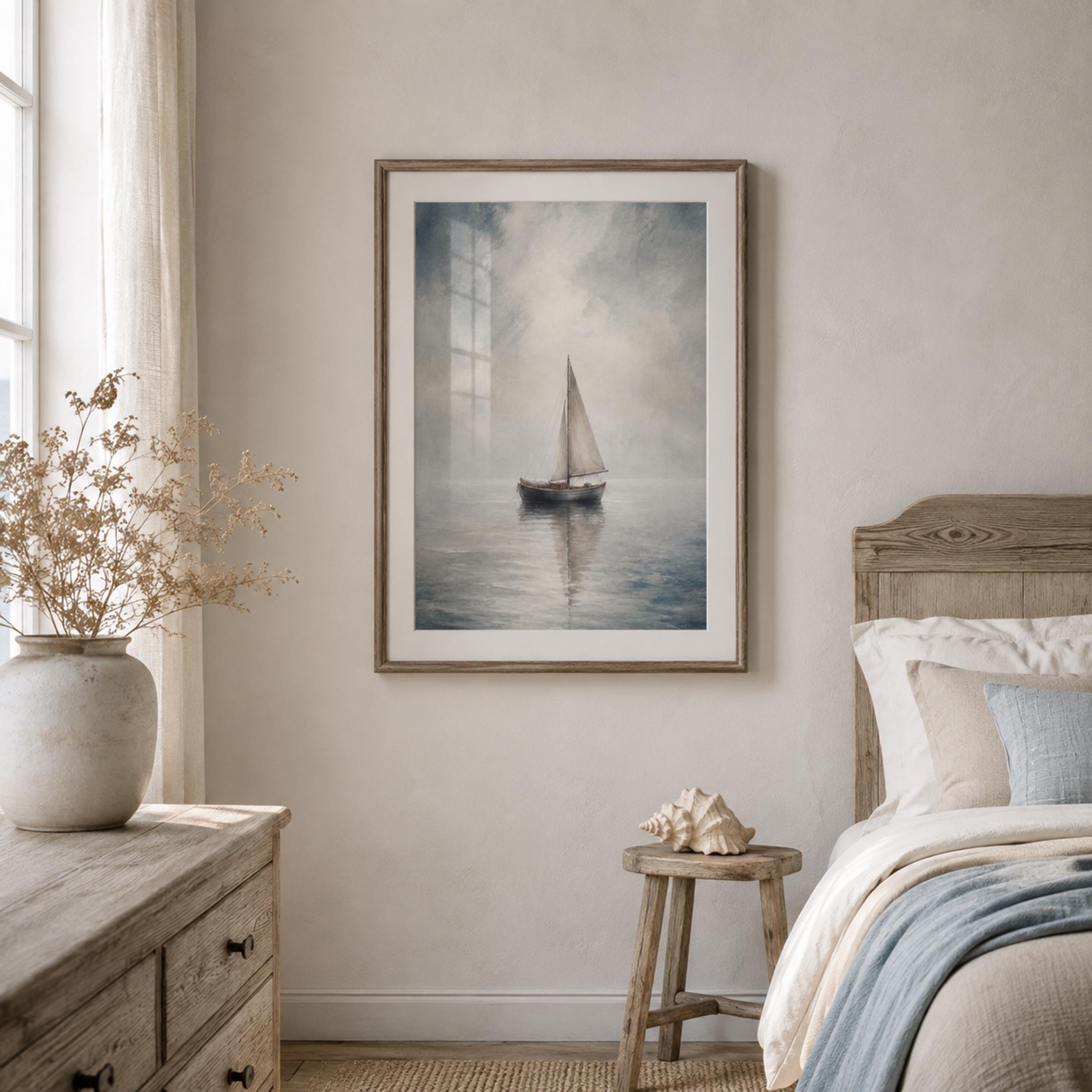 Sailboat Wall Art | Coastal Ocean Print | Nautical Printable Digital Download — image 2